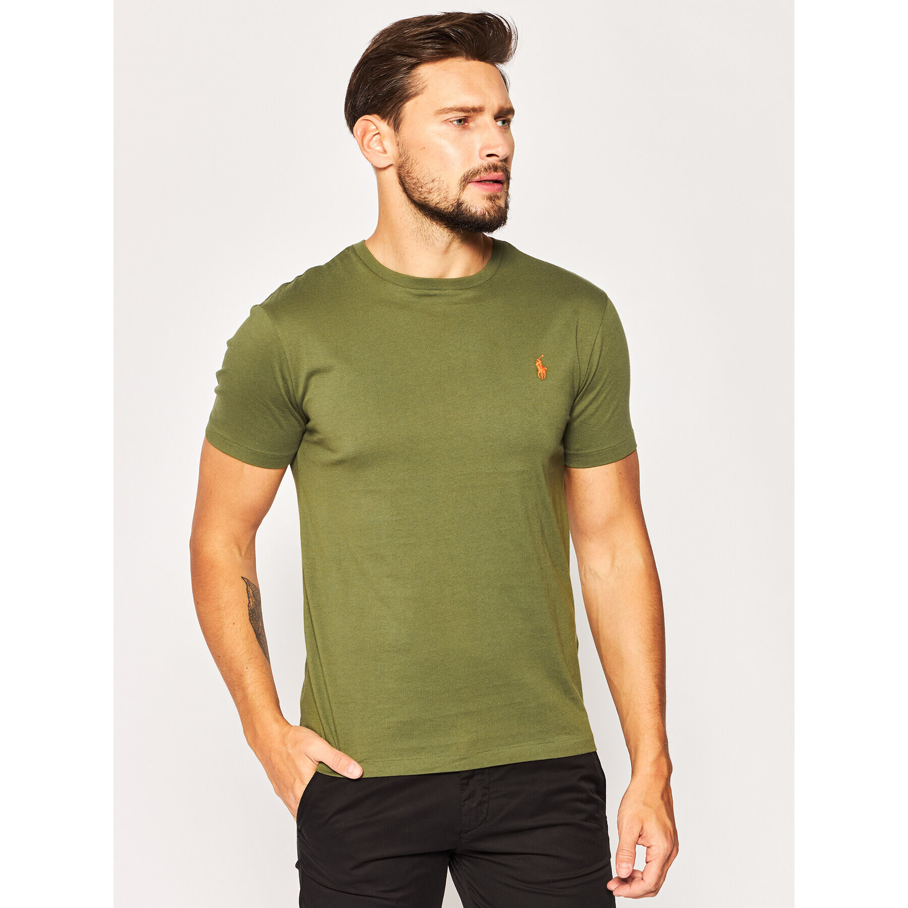 Polo Ralph Lauren Tricou 710671438 Verde Custom Slim Fit - Pled.ro