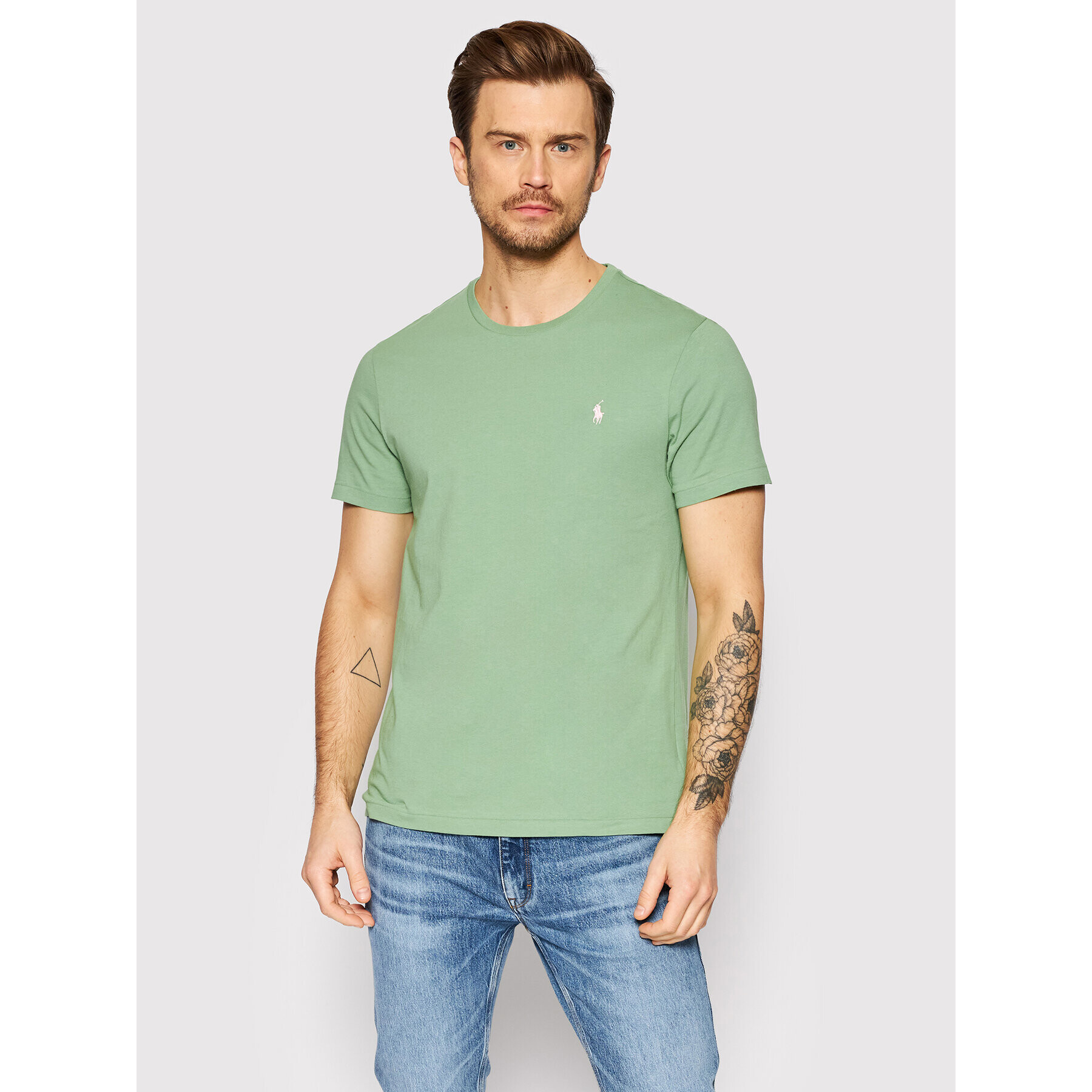 Polo Ralph Lauren Tricou 710671438249 Verde Slim Fit - Pled.ro