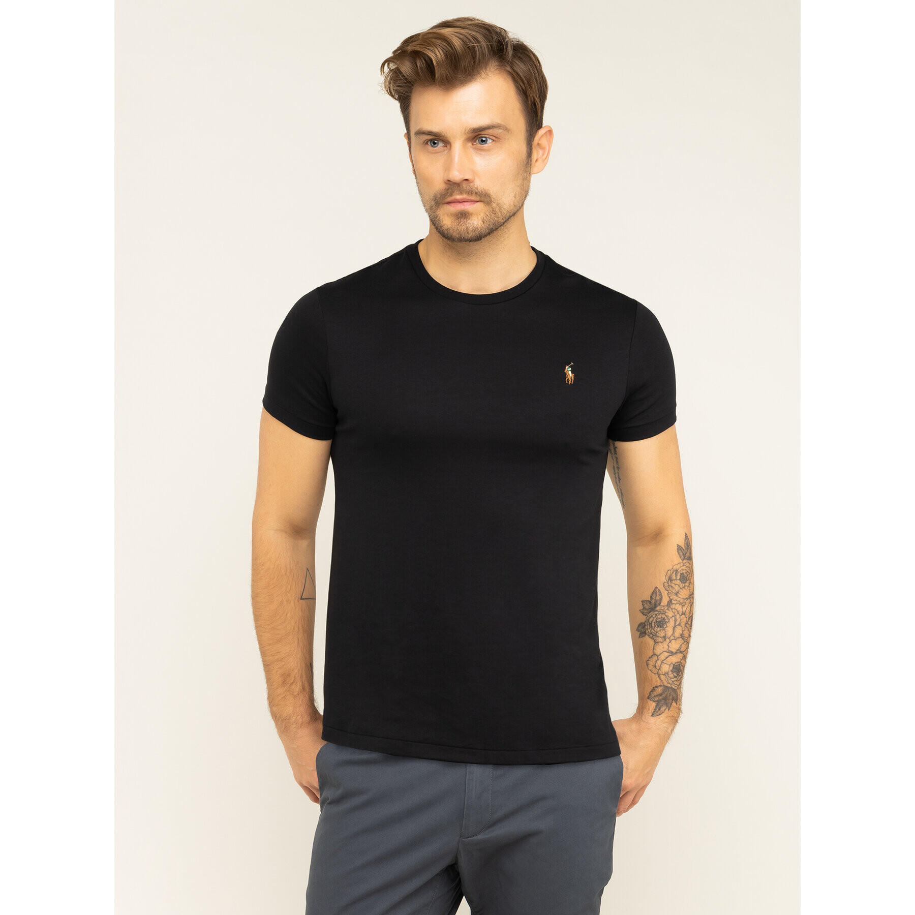 Polo Ralph Lauren Tricou 710740727 Negru Custom Slim Fit - Pled.ro