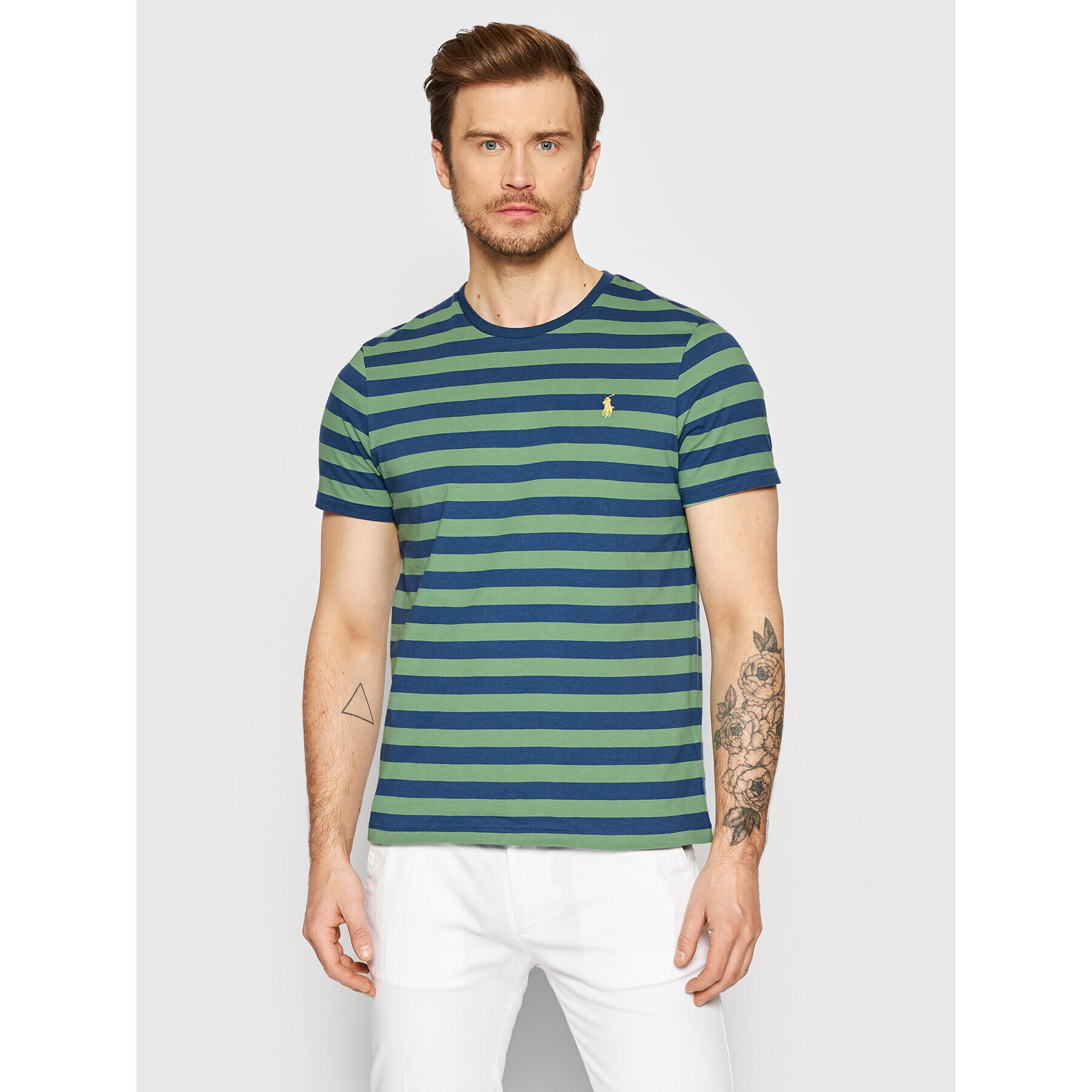 Polo Ralph Lauren Tricou 710803479012 Verde Custom Slim Fit - Pled.ro