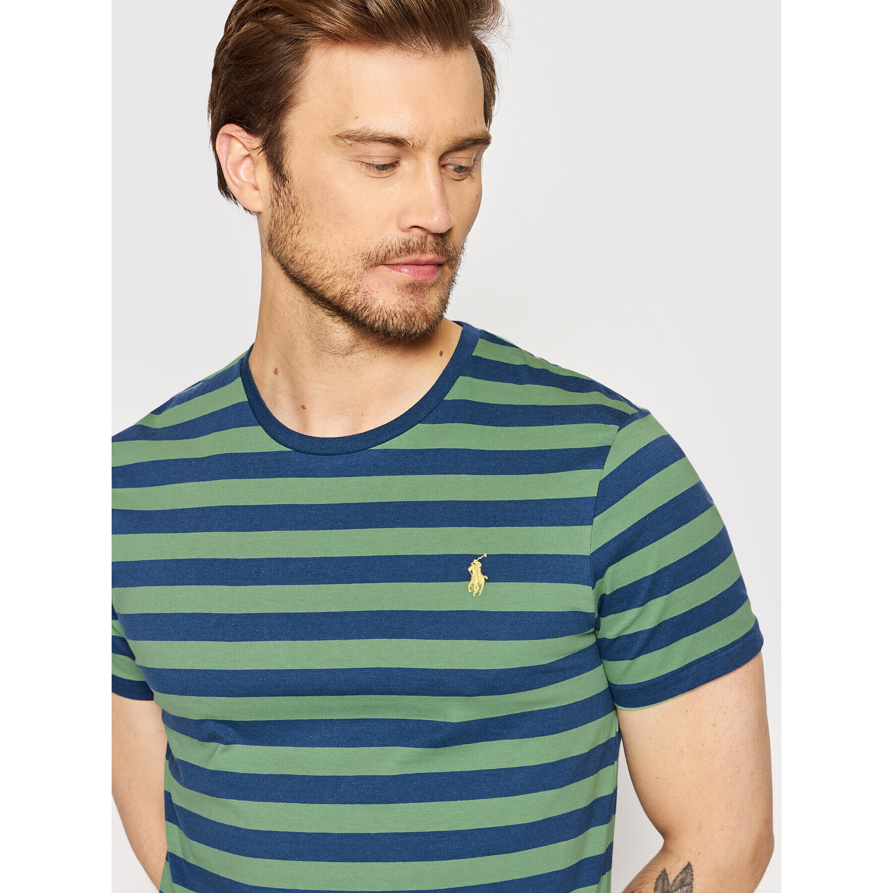 Polo Ralph Lauren Tricou 710803479012 Verde Custom Slim Fit - Pled.ro