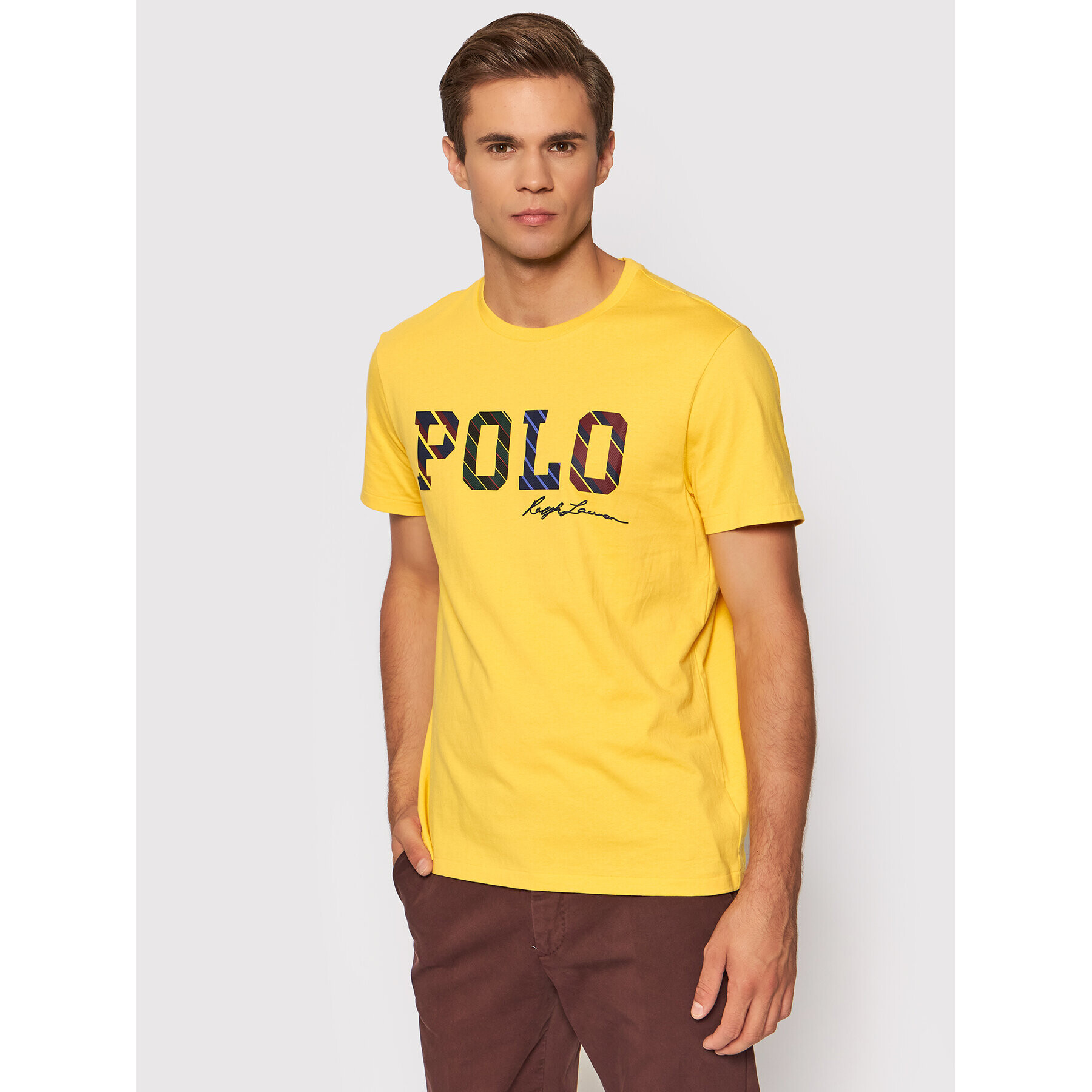 Polo Ralph Lauren Tricou 710853265002 Galben Custom Slim Fit - Pled.ro