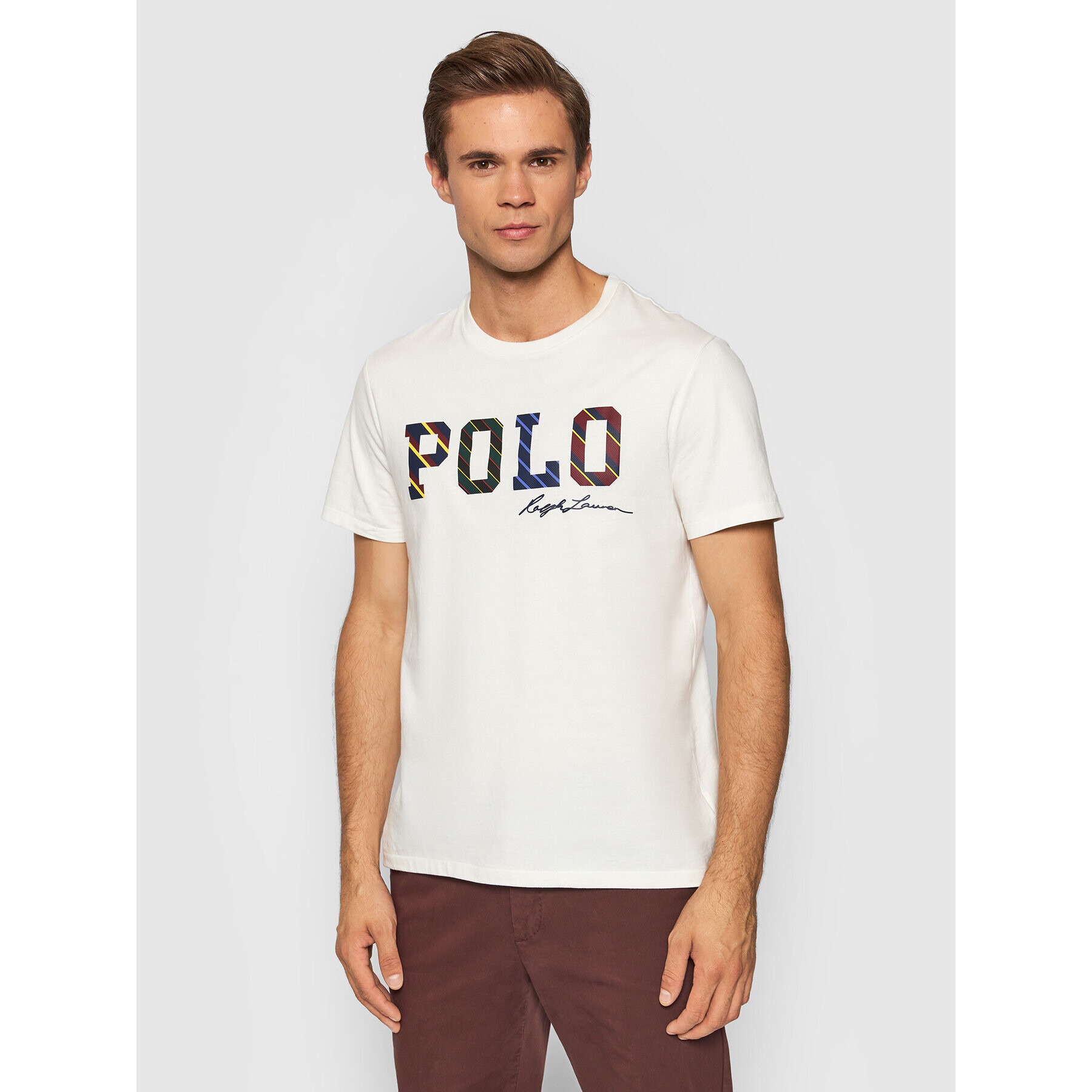 Polo Ralph Lauren Tricou 710853265005 Alb Custom Slim Fit - Pled.ro