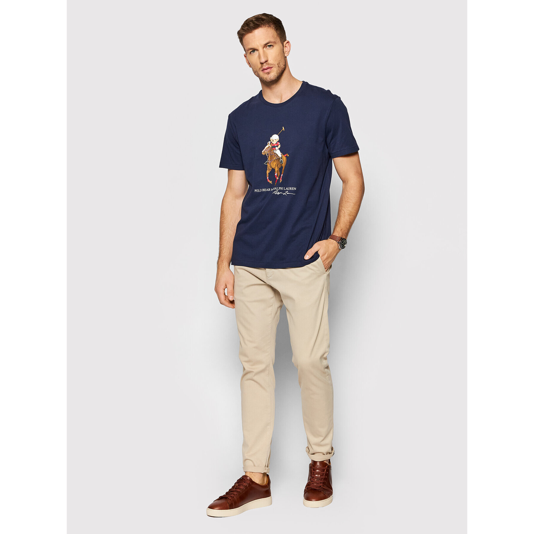 Polo Ralph Lauren Tricou 710853310002 Bleumarin Slim Fit - Pled.ro