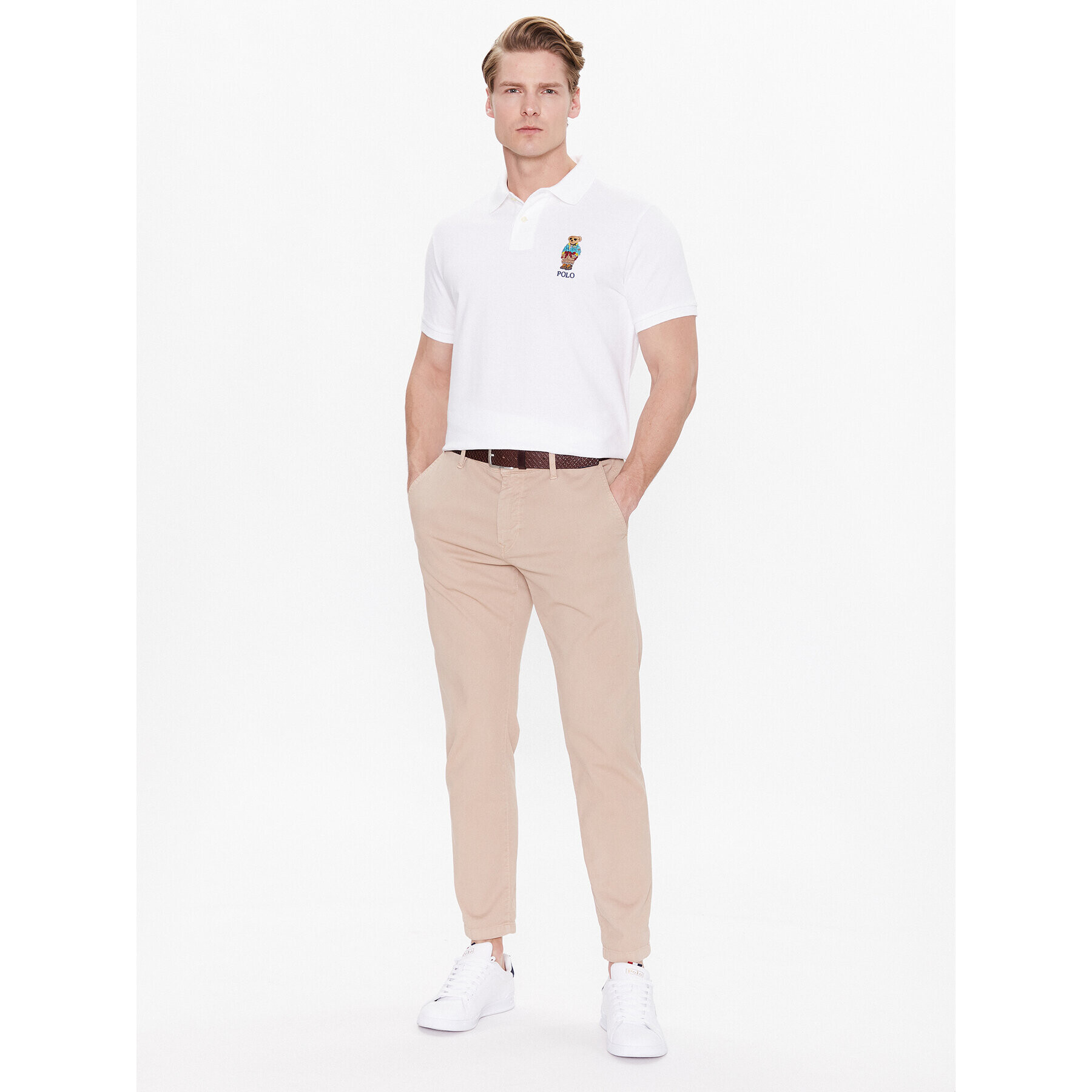 Polo Ralph Lauren Tricou 710853312018 Alb Slim Fit - Pled.ro