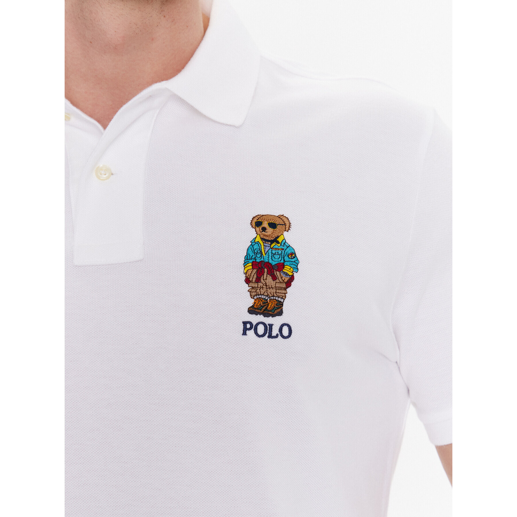 Polo Ralph Lauren Tricou 710853312018 Alb Slim Fit - Pled.ro