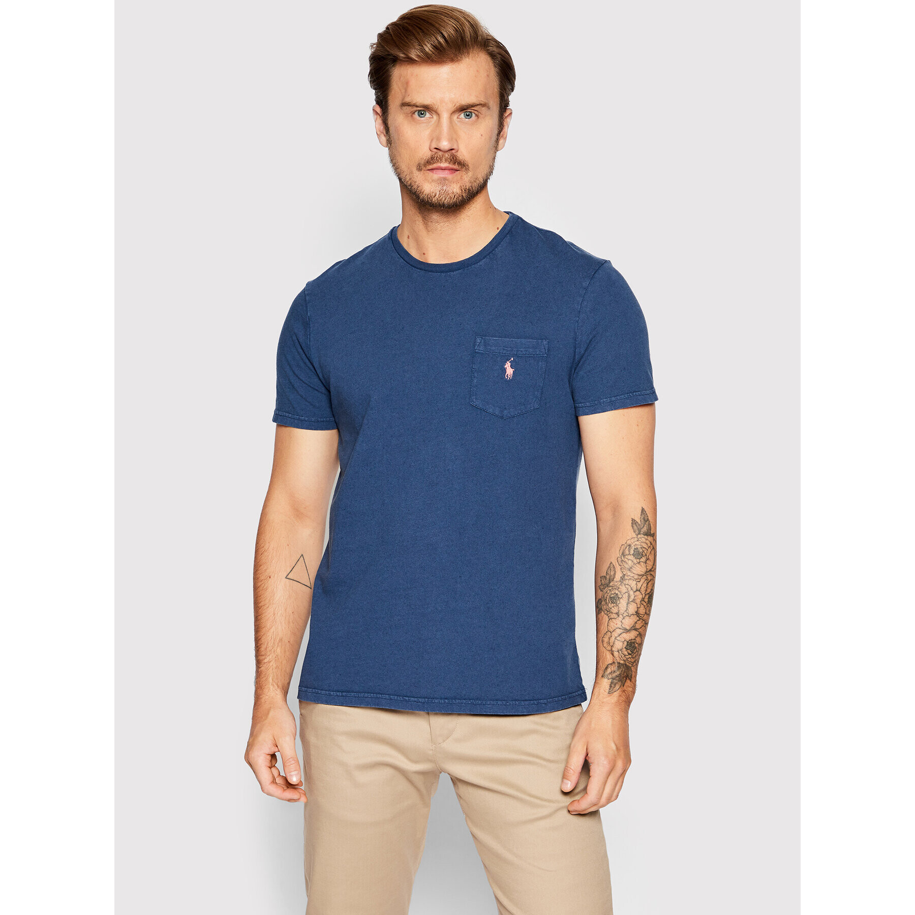 Polo Ralph Lauren Tricou 710867350003 Bleumarin Custom Slim Fit - Pled.ro