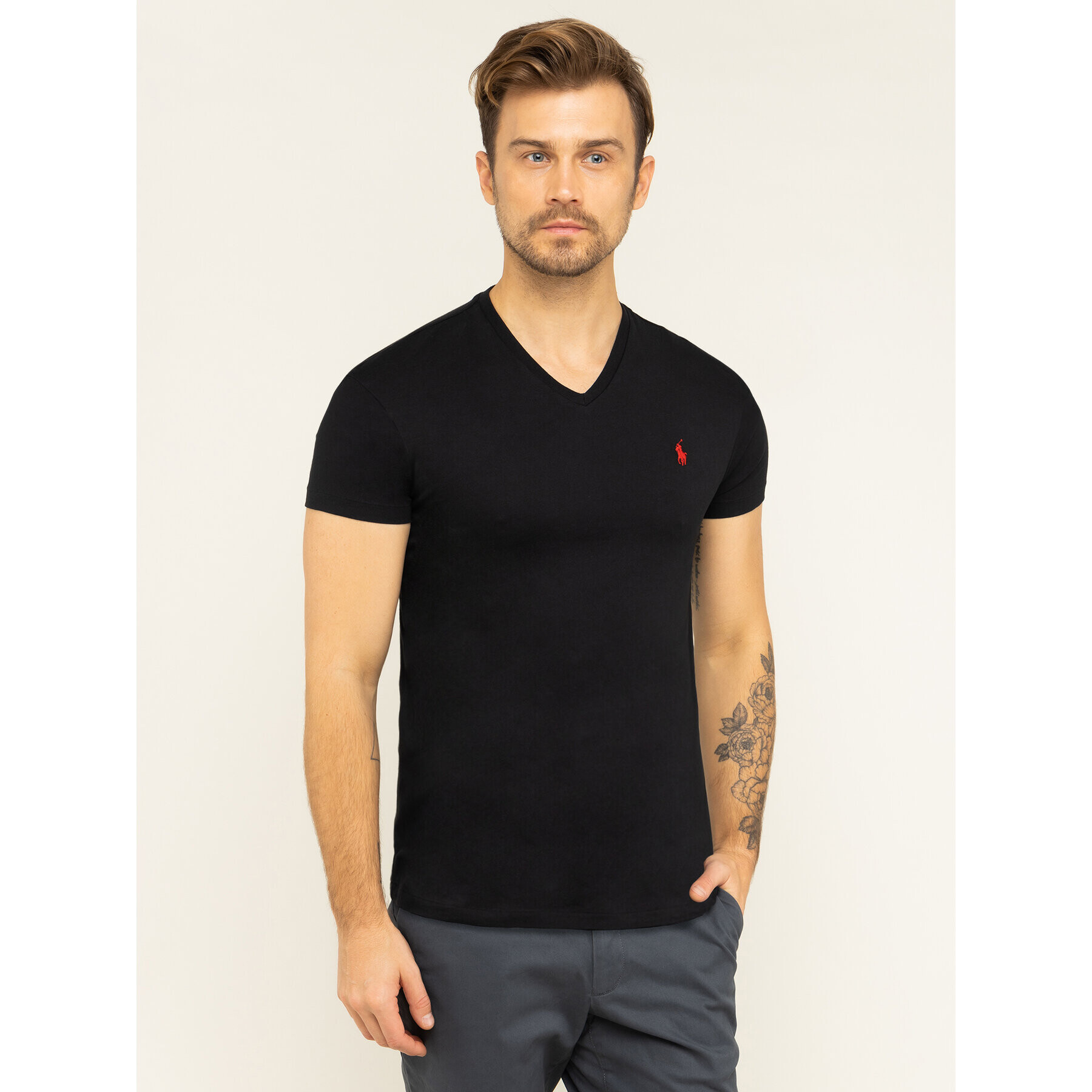 Polo Ralph Lauren Tricou Classics 710671453010 Negru Custom Slim Fit - Pled.ro