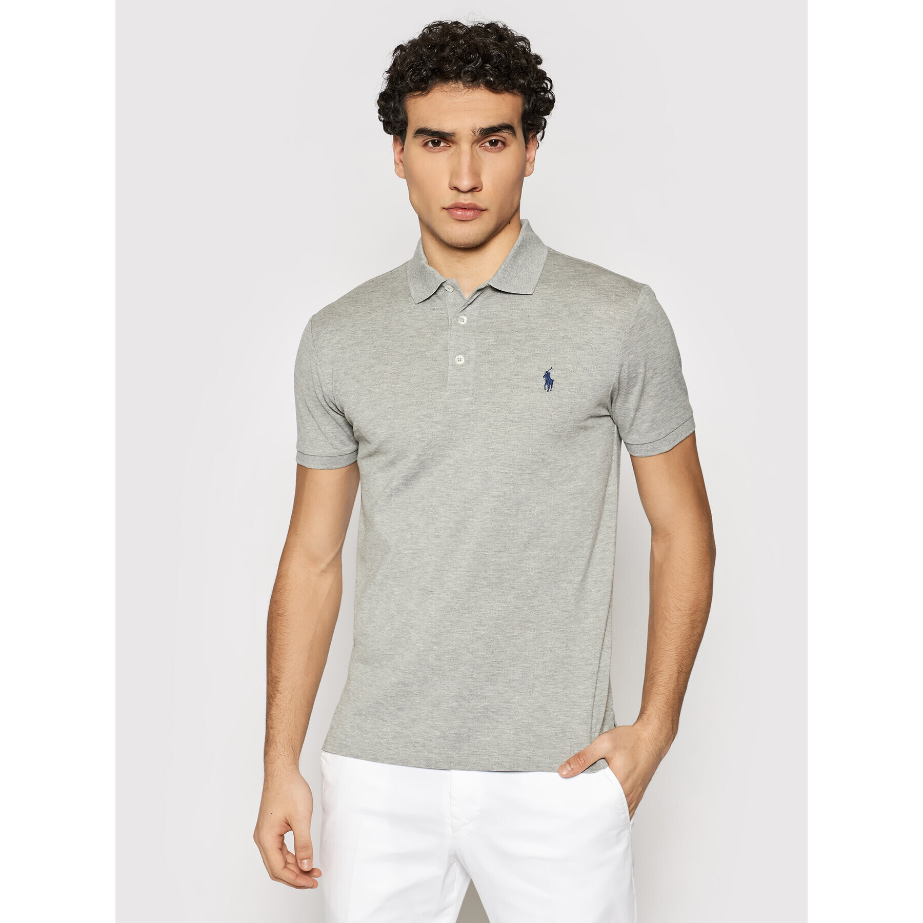 Polo Ralph Lauren Tricou polo 710541705 Gri Slim Fit - Pled.ro