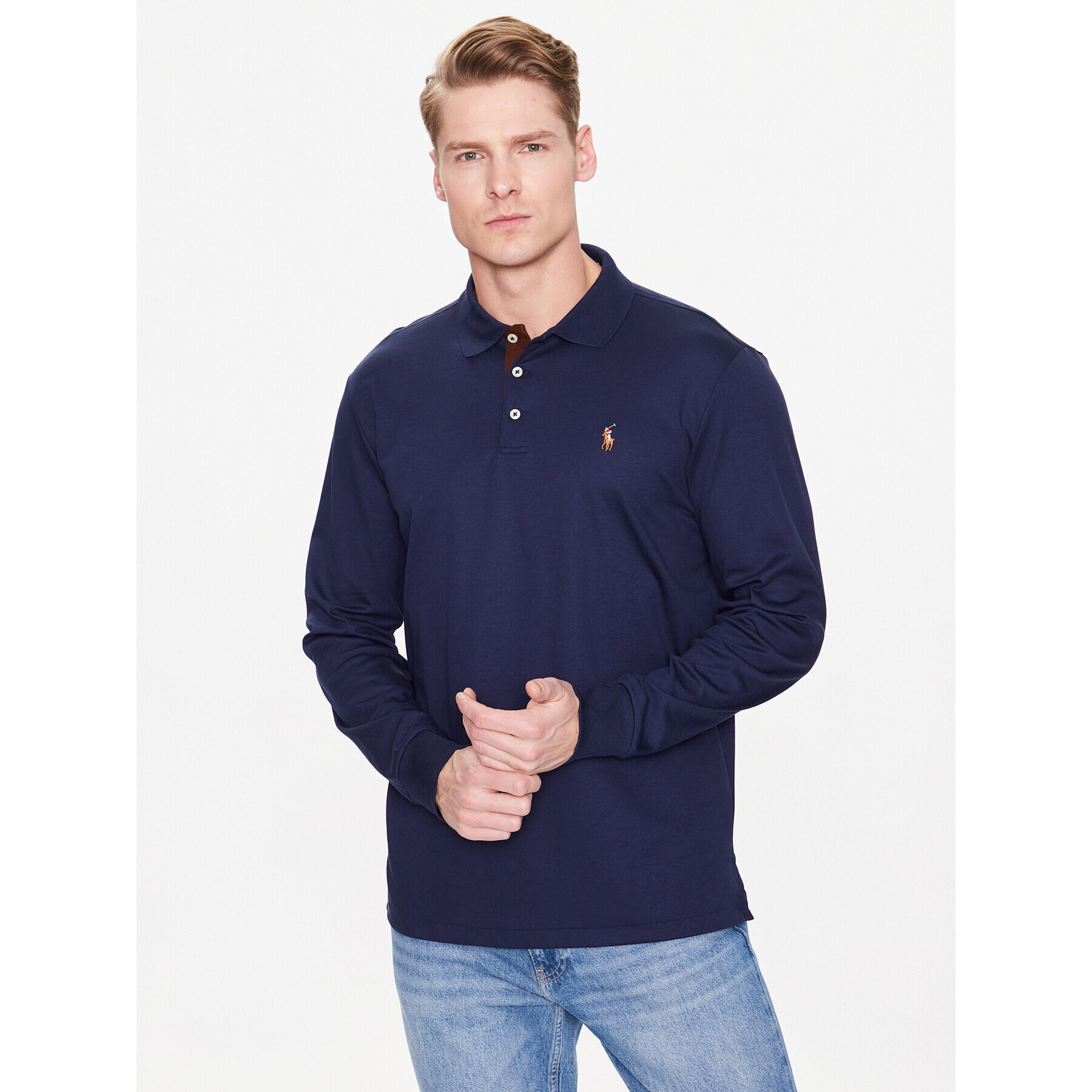 Polo Ralph Lauren Tricou polo 710671785001 Bleumarin Slim Fit - Pled.ro