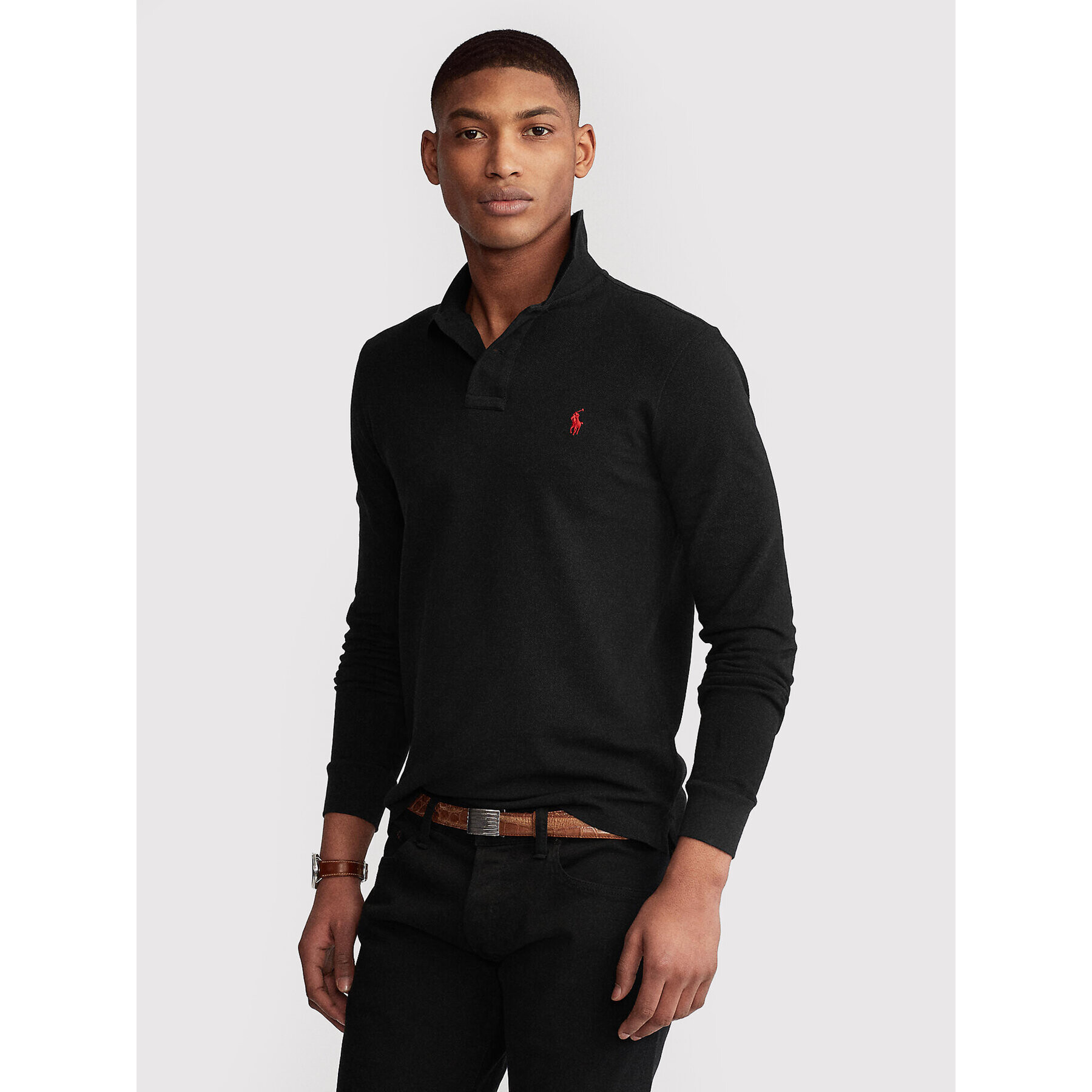 Polo Ralph Lauren Tricou polo 710681126037 Negru Slim Fit - Pled.ro