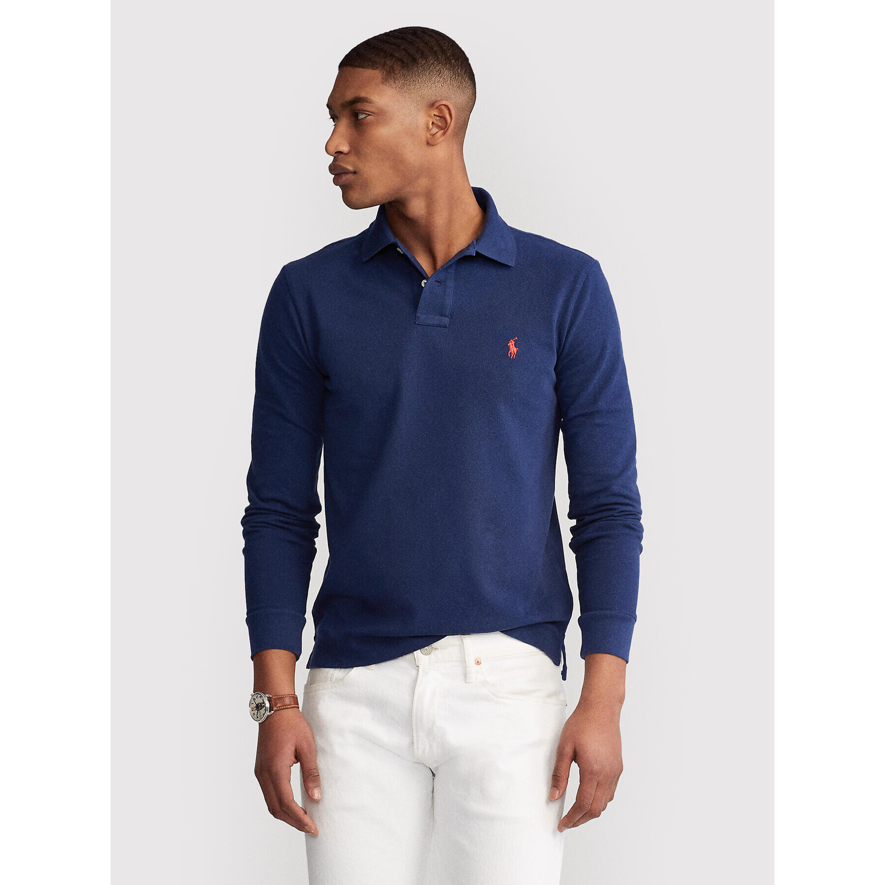 Polo Ralph Lauren Tricou polo 710681126038 Bleumarin Slim Fit - Pled.ro