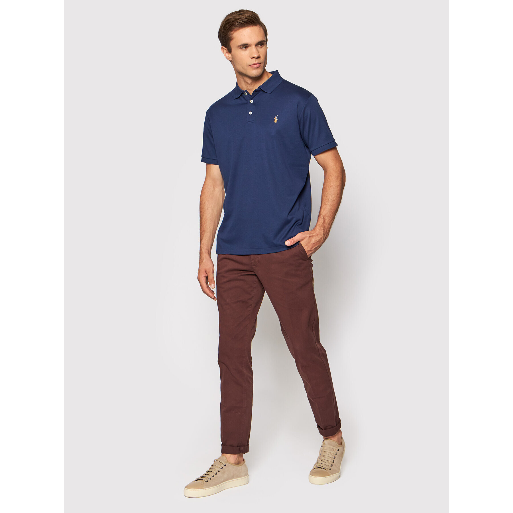 Polo Ralph Lauren Tricou polo 710713130006 Bleumarin Custom Slim Fit - Pled.ro