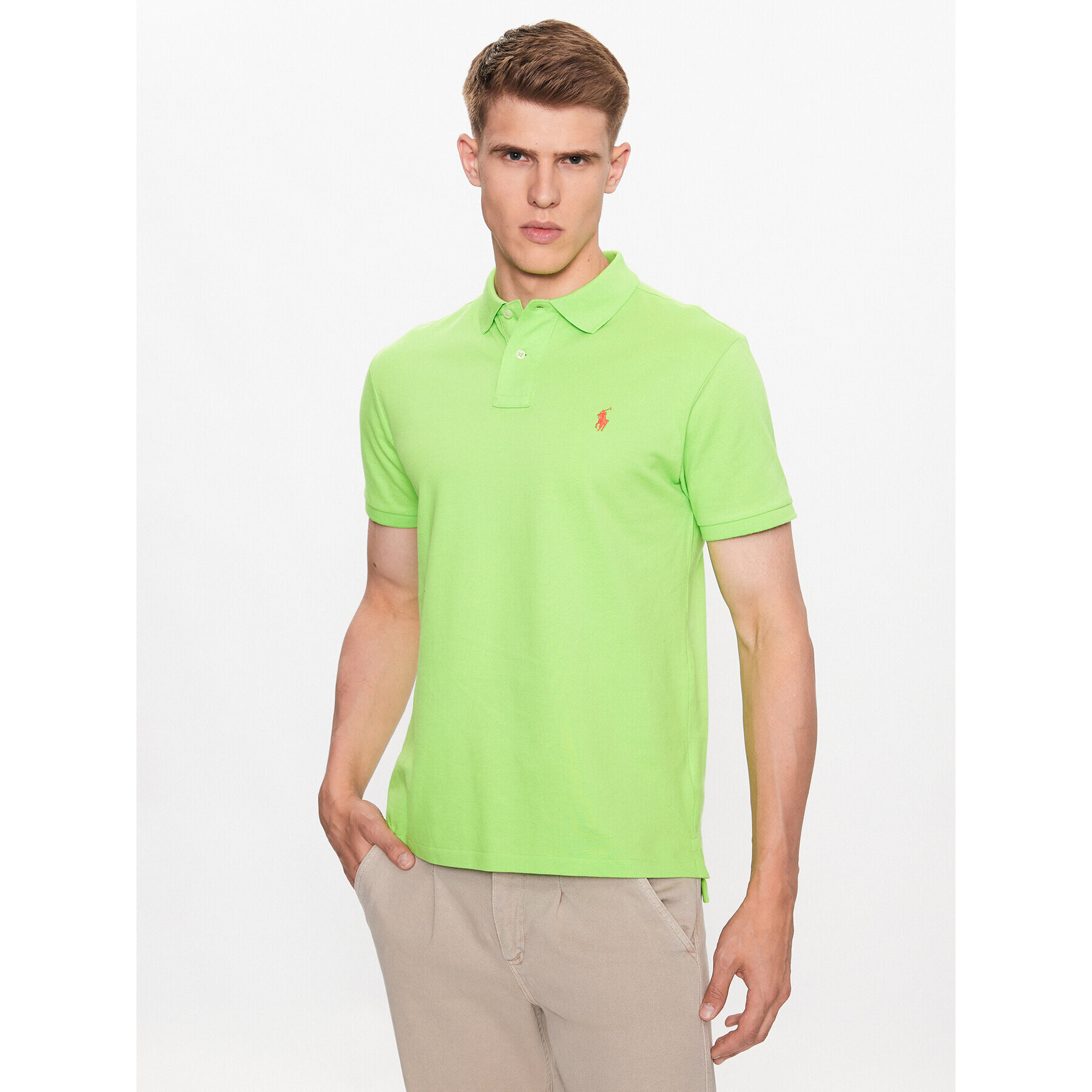 Polo Ralph Lauren Tricou polo 710795080021 Verde Slim Fit - Pled.ro