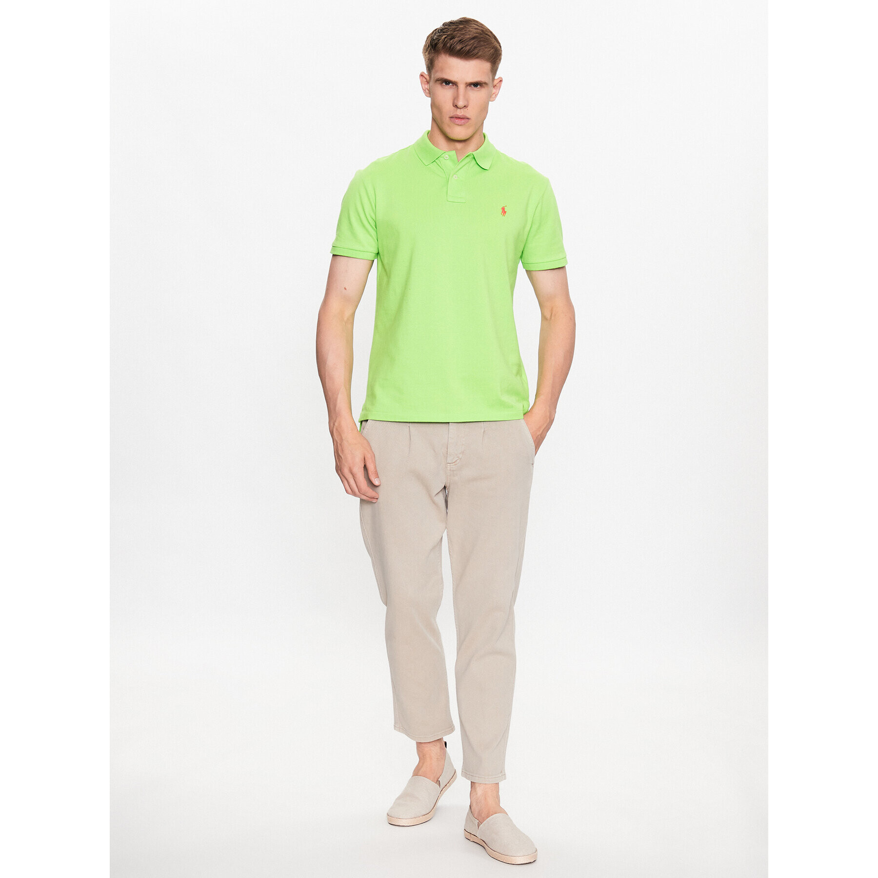 Polo Ralph Lauren Tricou polo 710795080021 Verde Slim Fit - Pled.ro