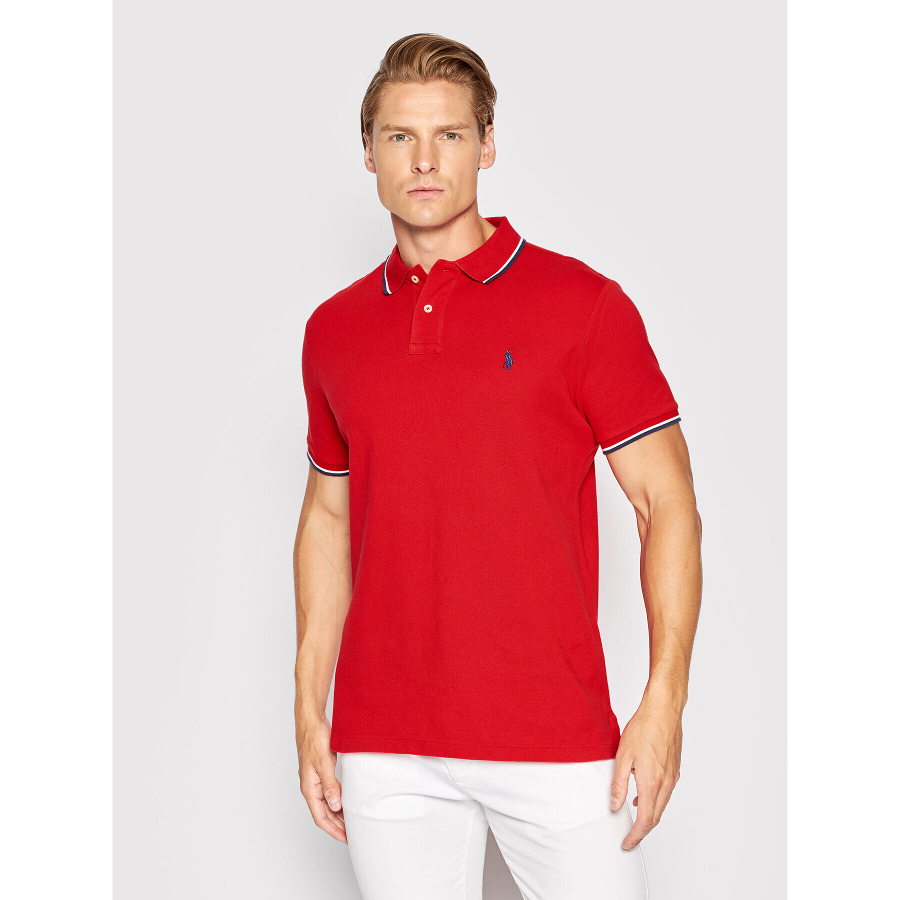 Polo Ralph Lauren Tricou polo 710842621004 Roșu Custom Slim Fit - Pled.ro