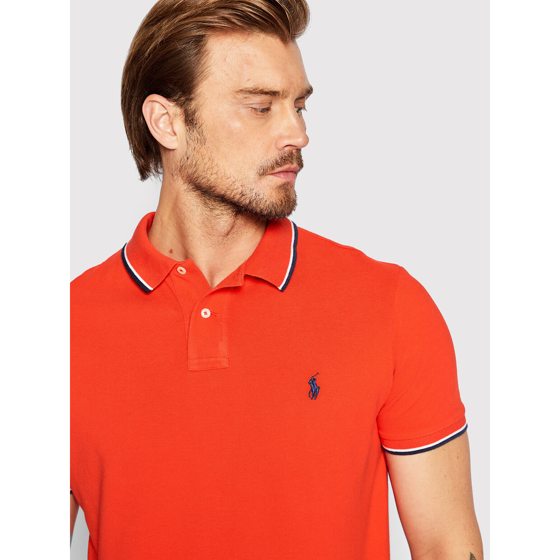 Polo Ralph Lauren Tricou polo 710842621016 Roșu Custom Slim Fit - Pled.ro