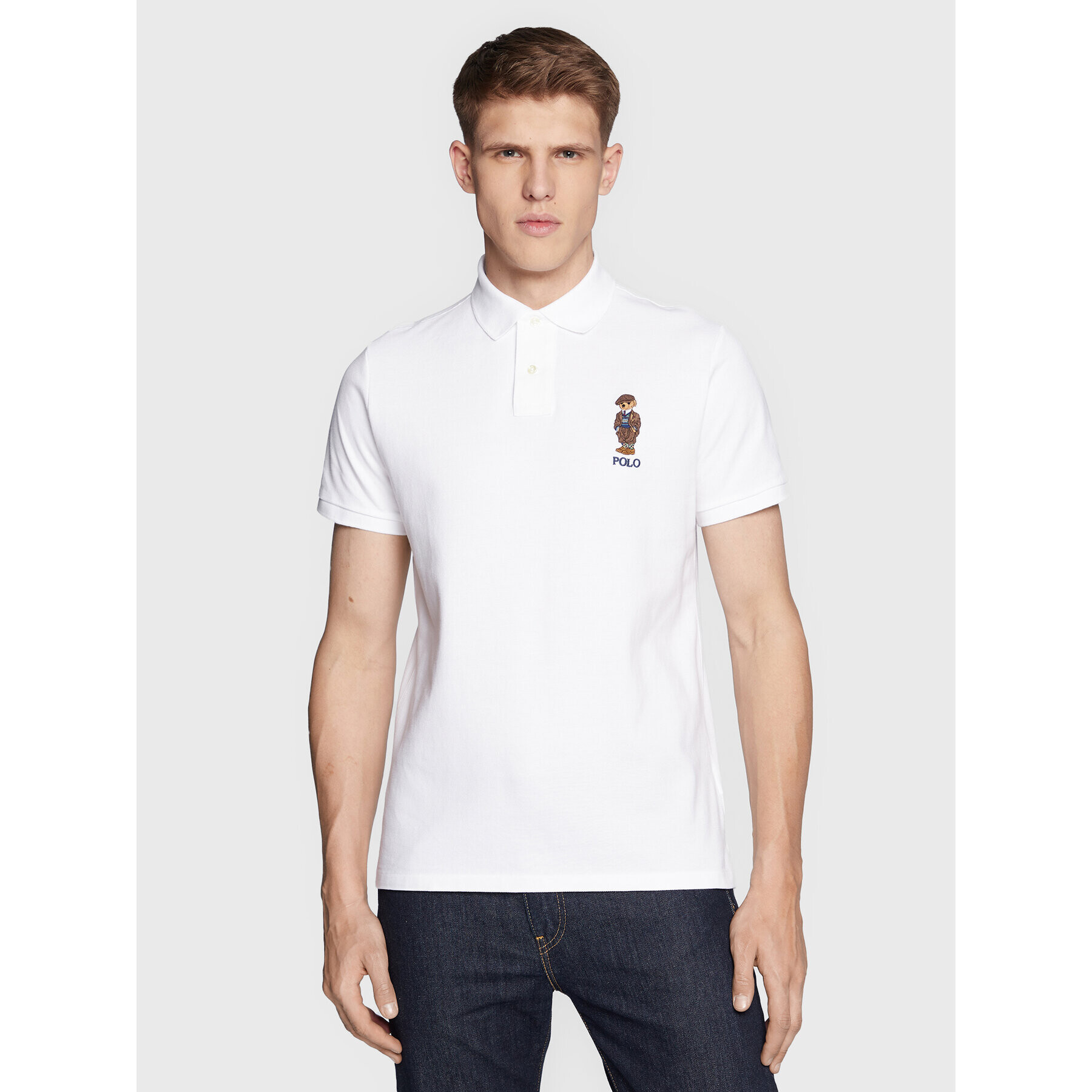 Polo Ralph Lauren Tricou polo 710853312015 Alb Slim Fit - Pled.ro