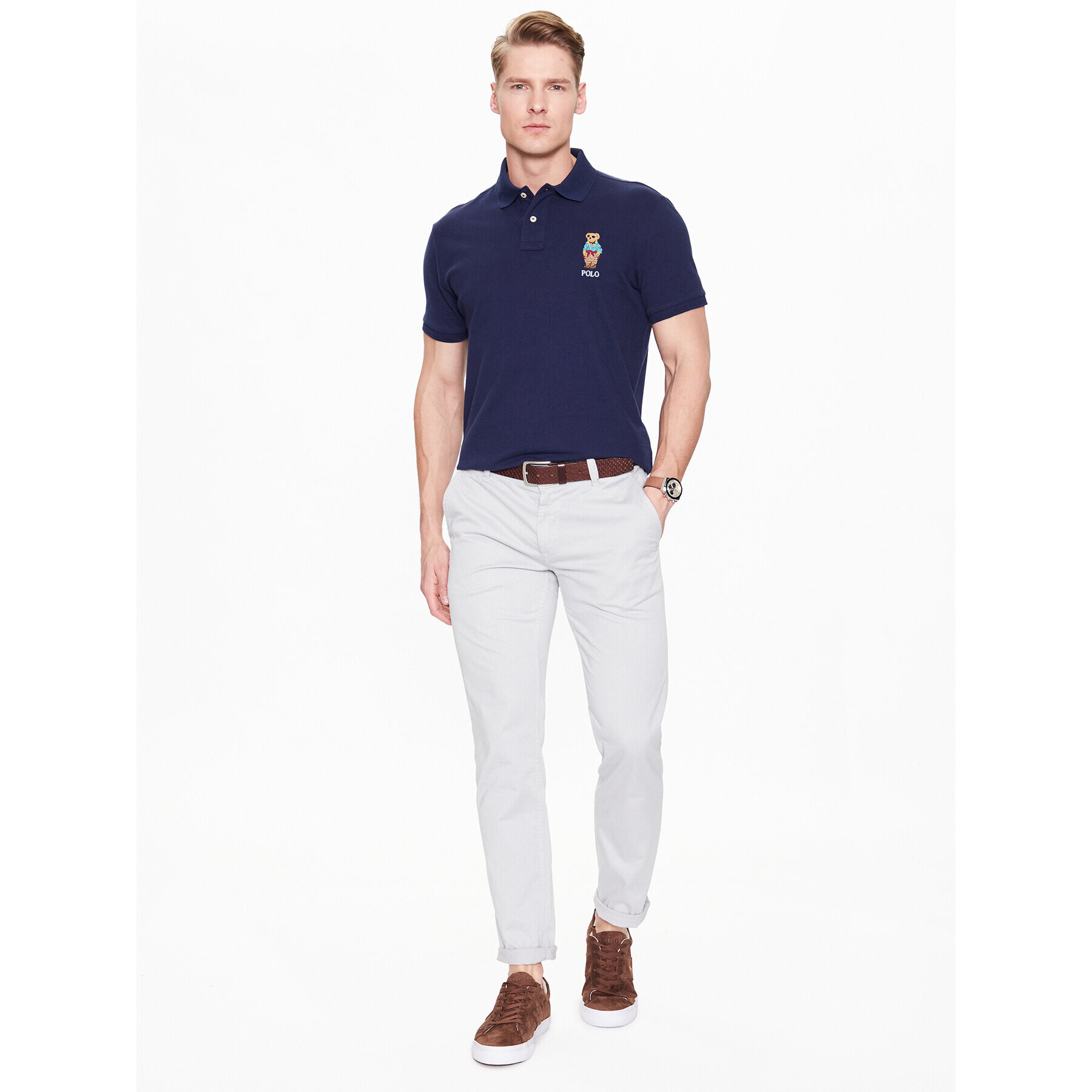 Polo Ralph Lauren Tricou polo 710853312019 Bleumarin Slim Fit - Pled.ro