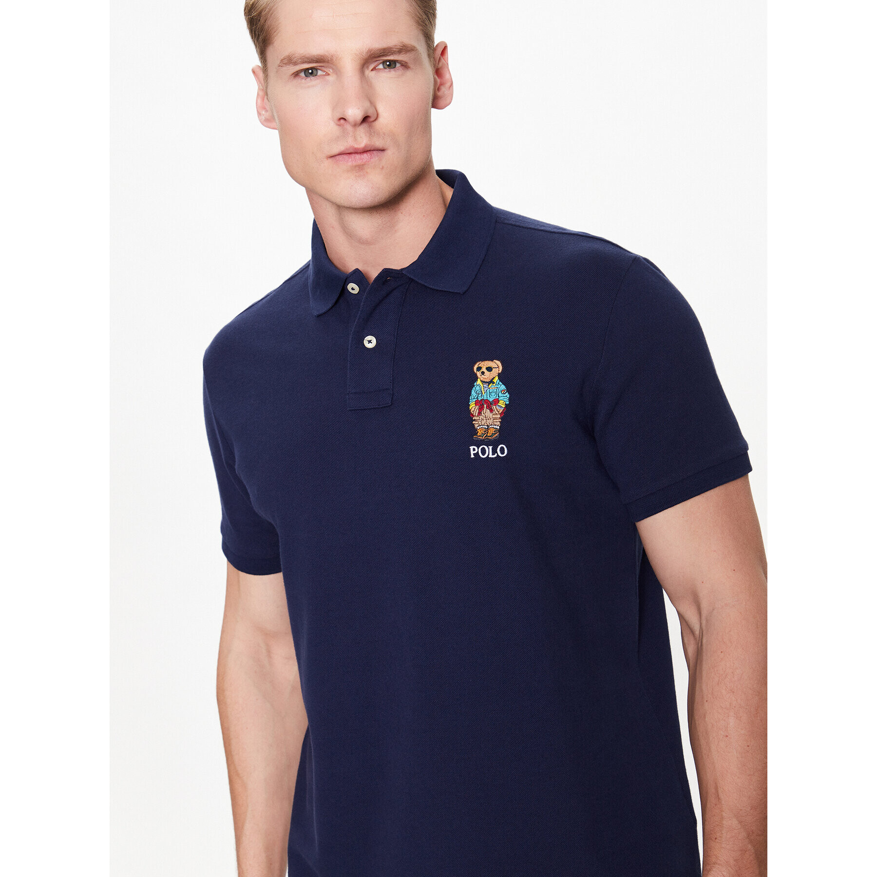 Polo Ralph Lauren Tricou polo 710853312019 Bleumarin Slim Fit - Pled.ro