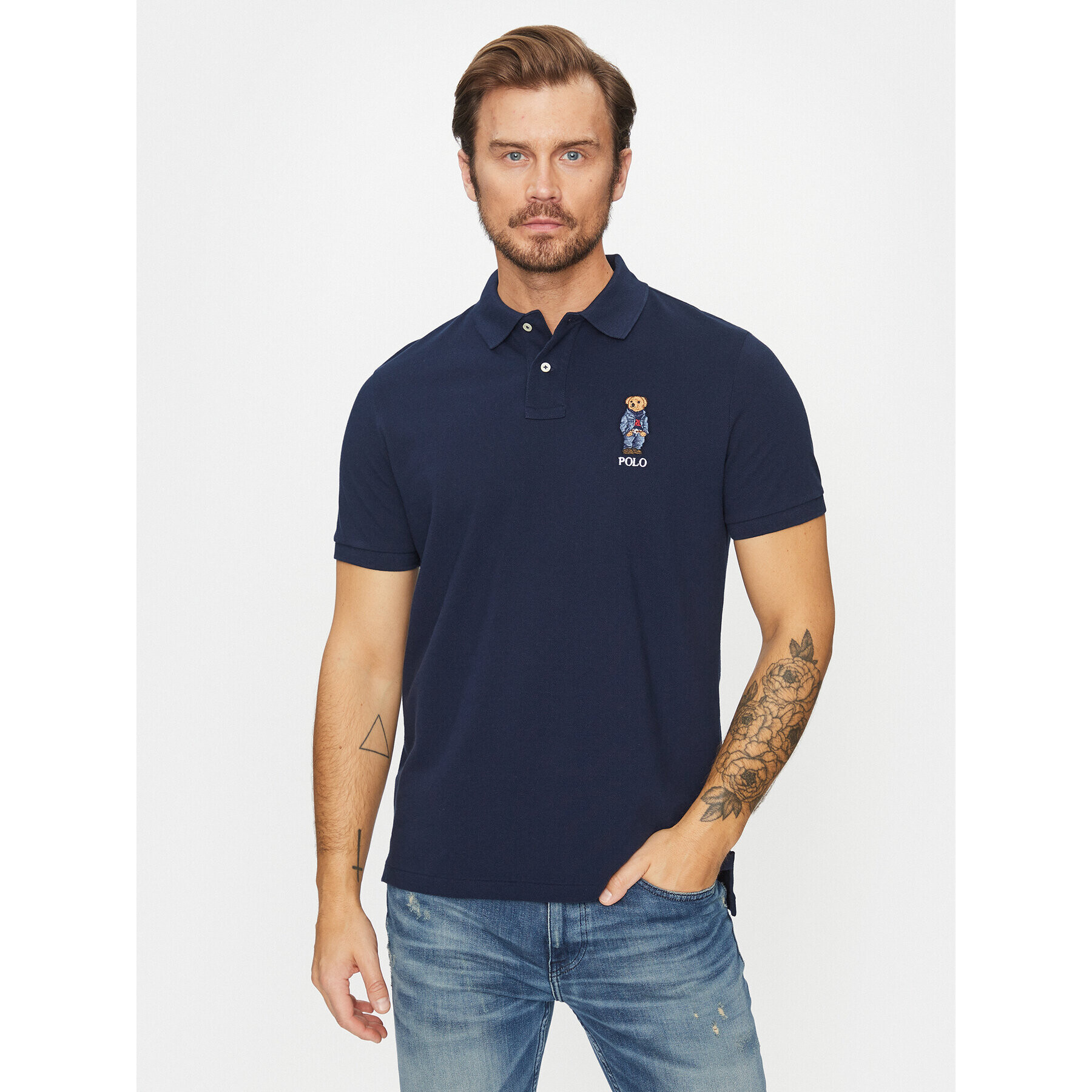 Polo Ralph Lauren Tricou polo 710853312022 Bleumarin Slim Fit - Pled.ro