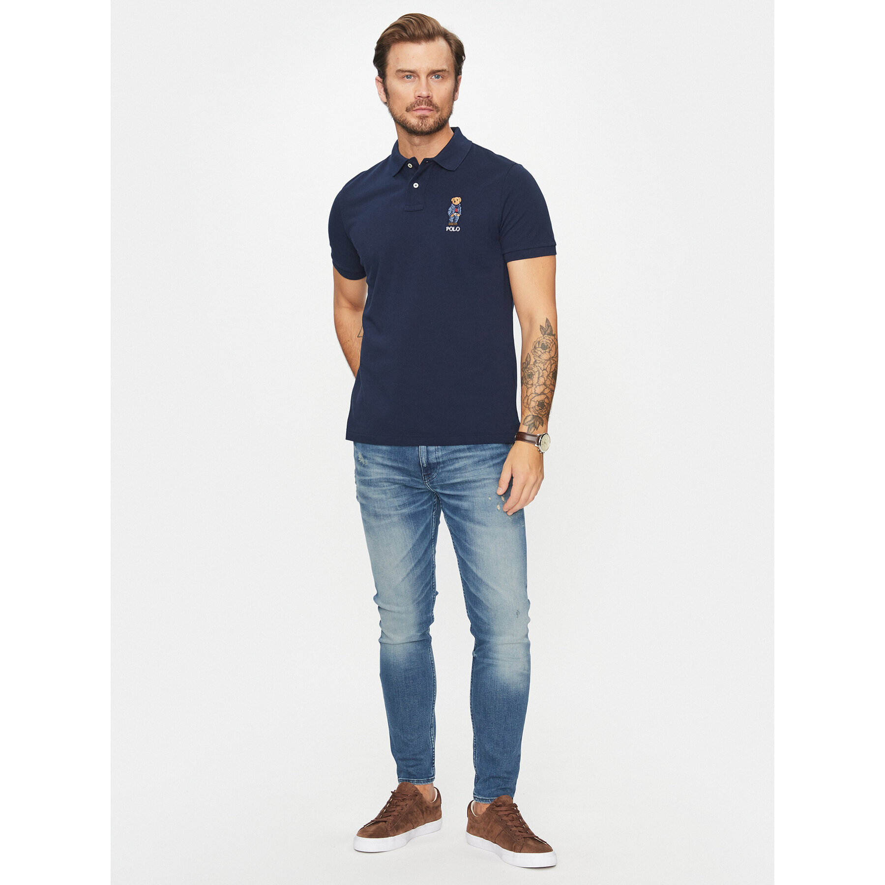 Polo Ralph Lauren Tricou polo 710853312022 Bleumarin Slim Fit - Pled.ro