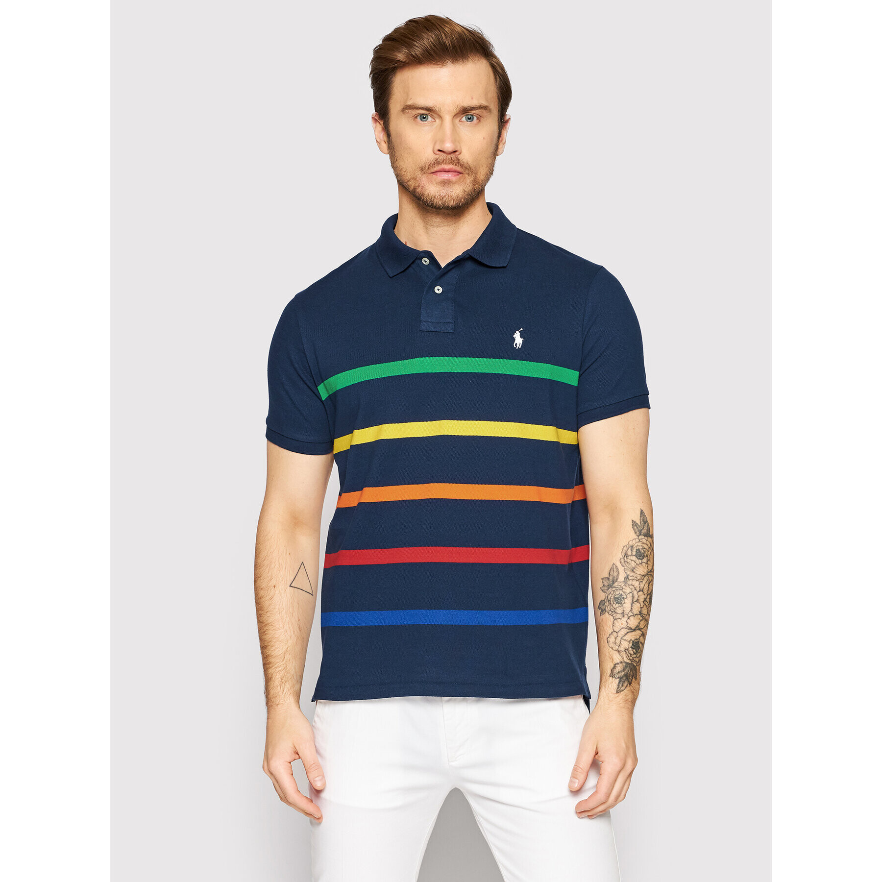 Polo Ralph Lauren Tricou polo 710860412001 Bleumarin Custom Slim Fit - Pled.ro