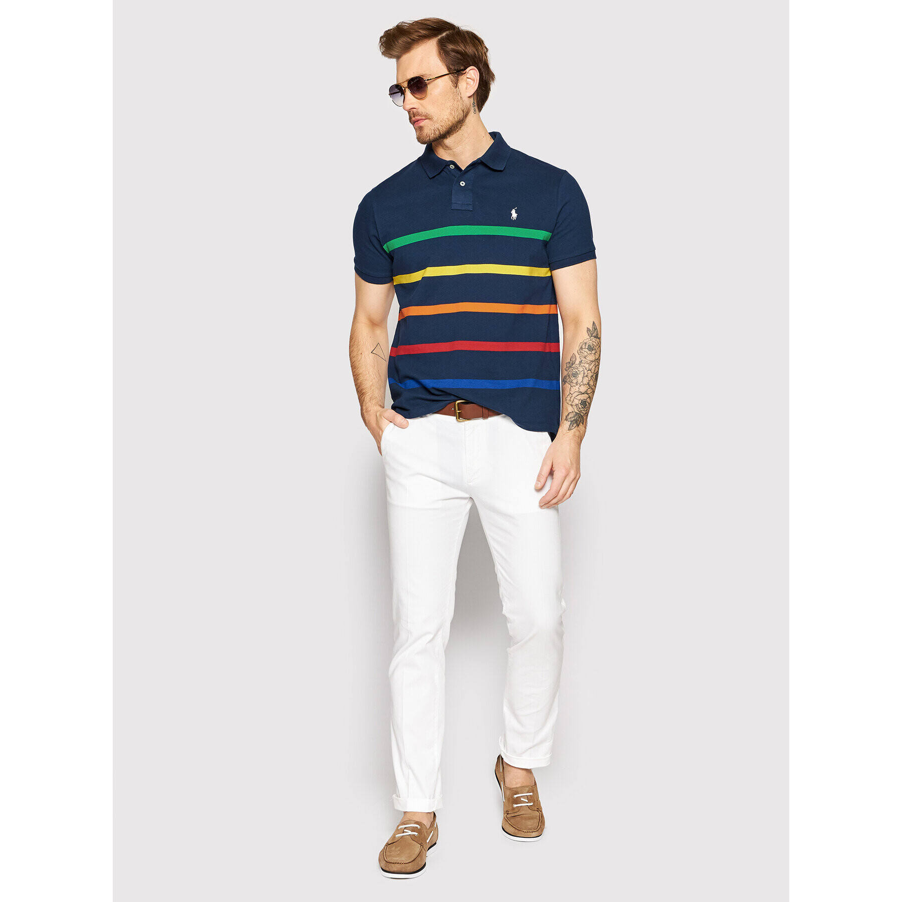 Polo Ralph Lauren Tricou polo 710860412001 Bleumarin Custom Slim Fit - Pled.ro