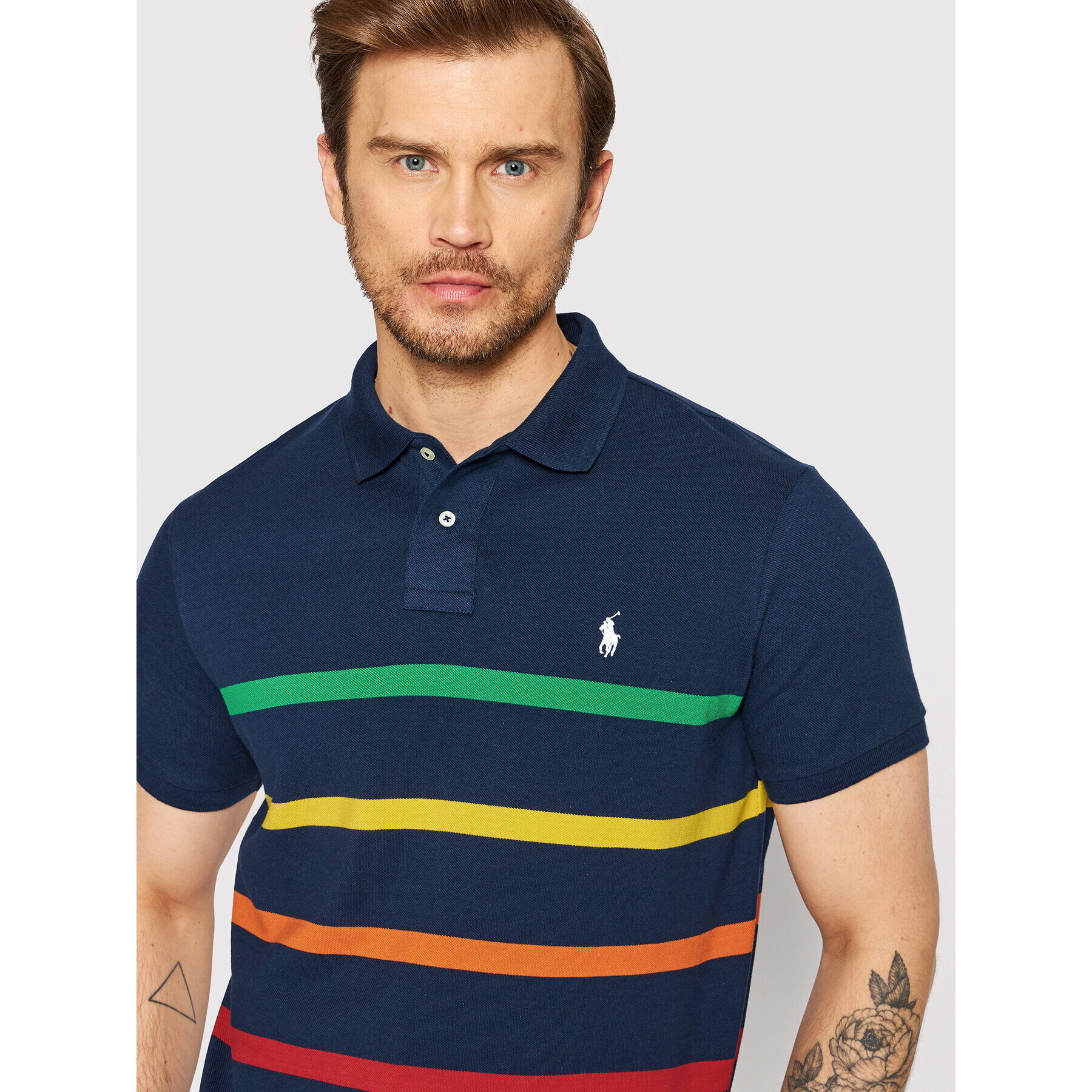 Polo Ralph Lauren Tricou polo 710860412001 Bleumarin Custom Slim Fit - Pled.ro