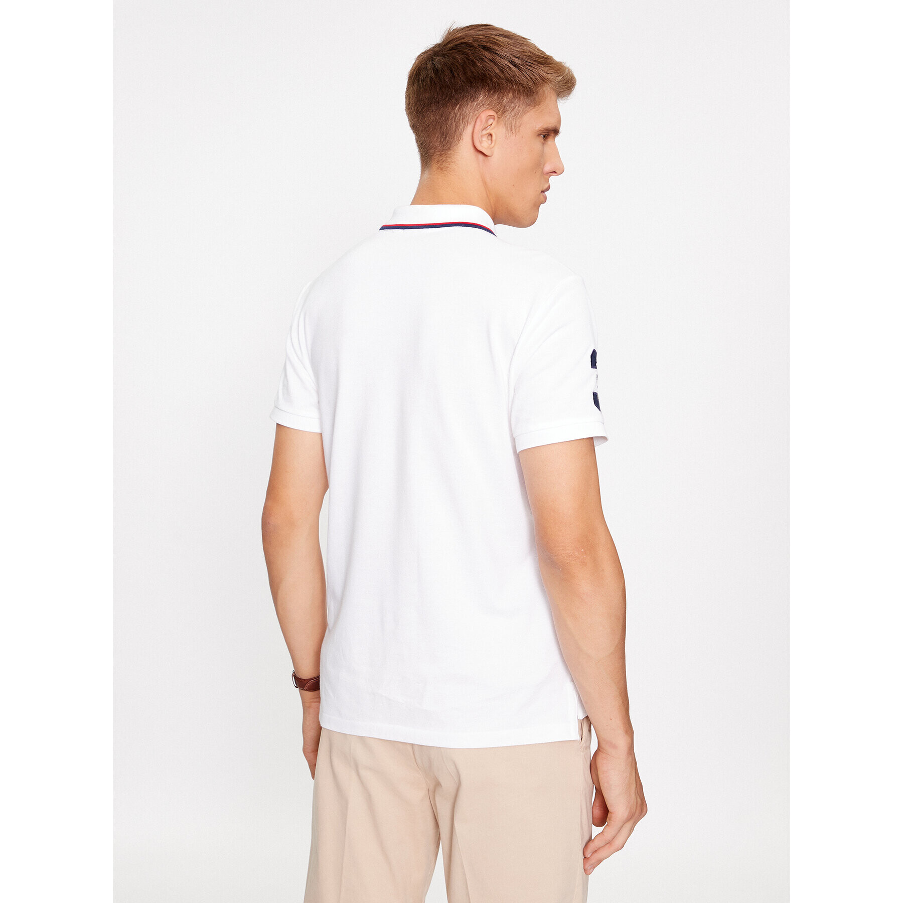 Polo Ralph Lauren Tricou polo 710900614001 Alb Custom Slim Fit - Pled.ro