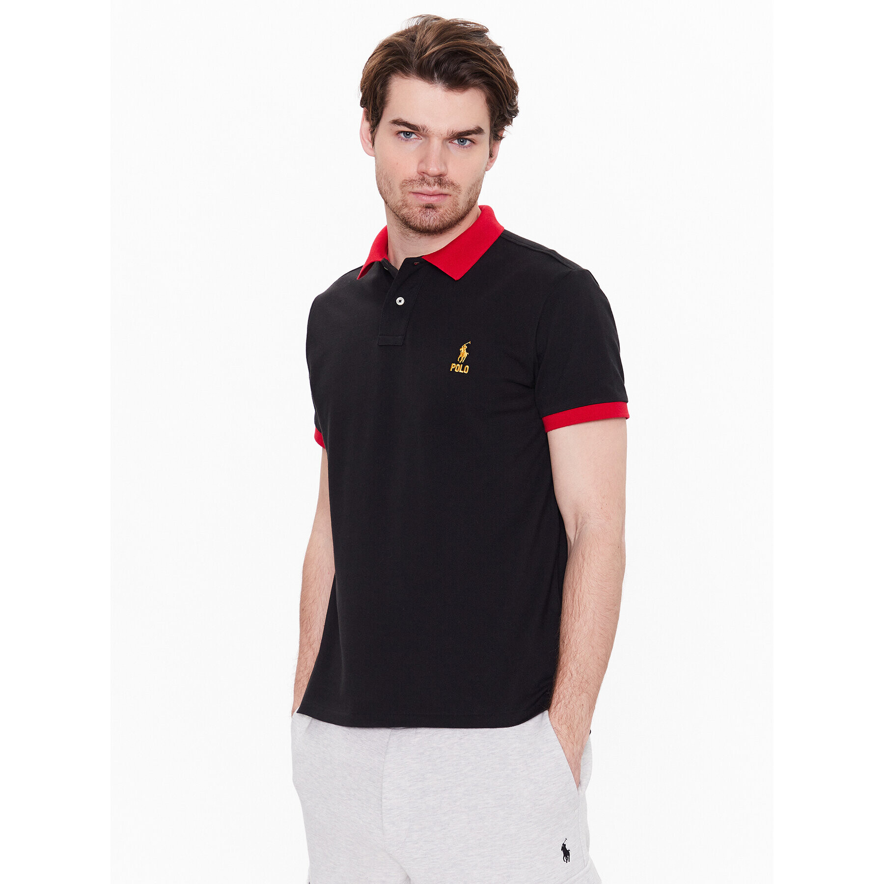 Polo Ralph Lauren Tricou polo 710913593001 Negru Slim Fit - Pled.ro