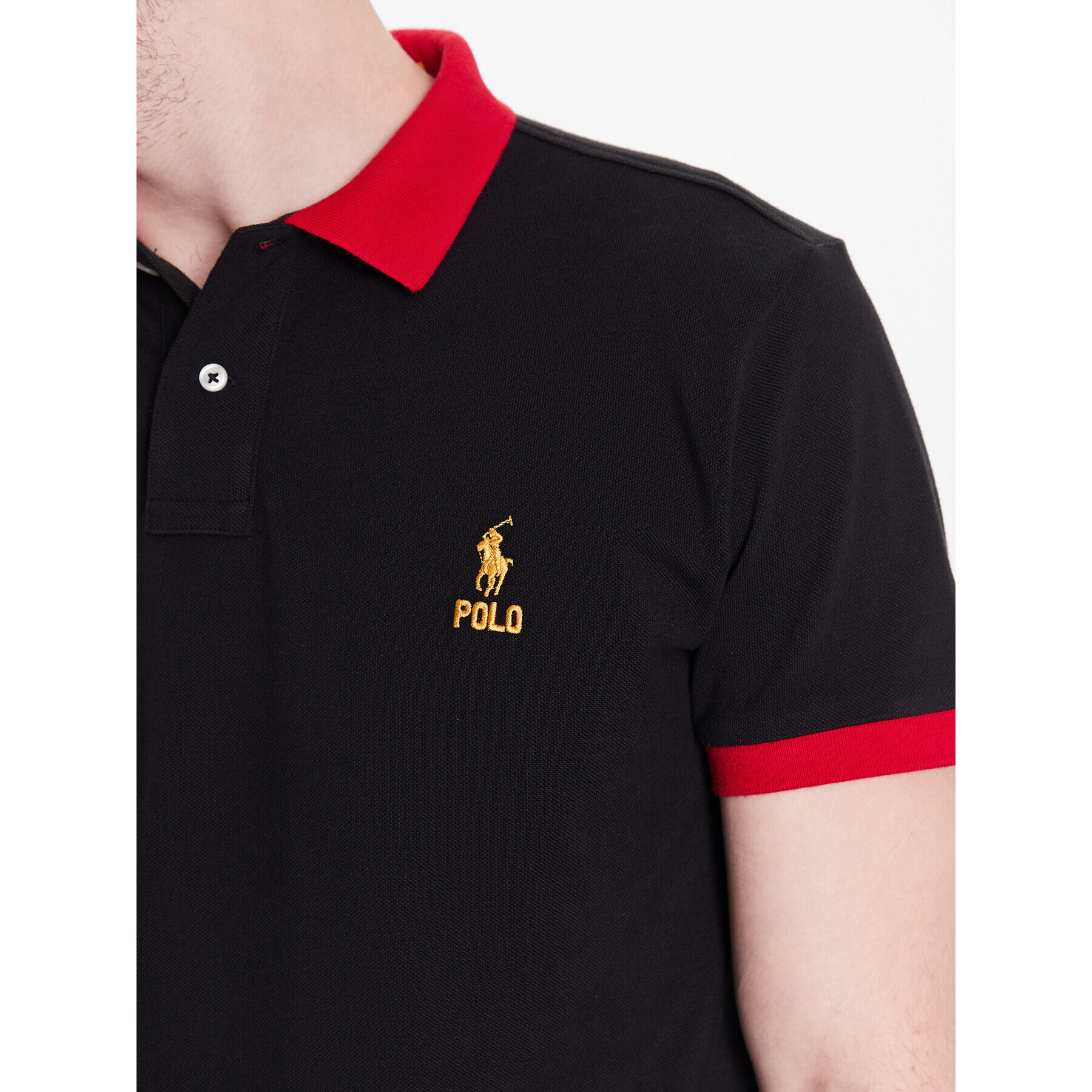 Polo Ralph Lauren Tricou polo 710913593001 Negru Slim Fit - Pled.ro