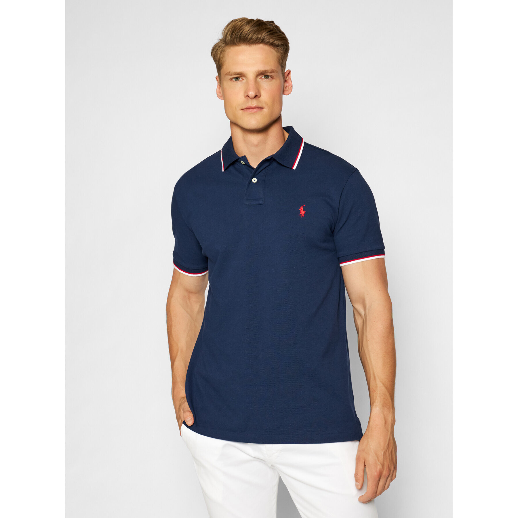 Polo Ralph Lauren Tricou polo Classics 710842621003 Bleumarin Slim Fit - Pled.ro