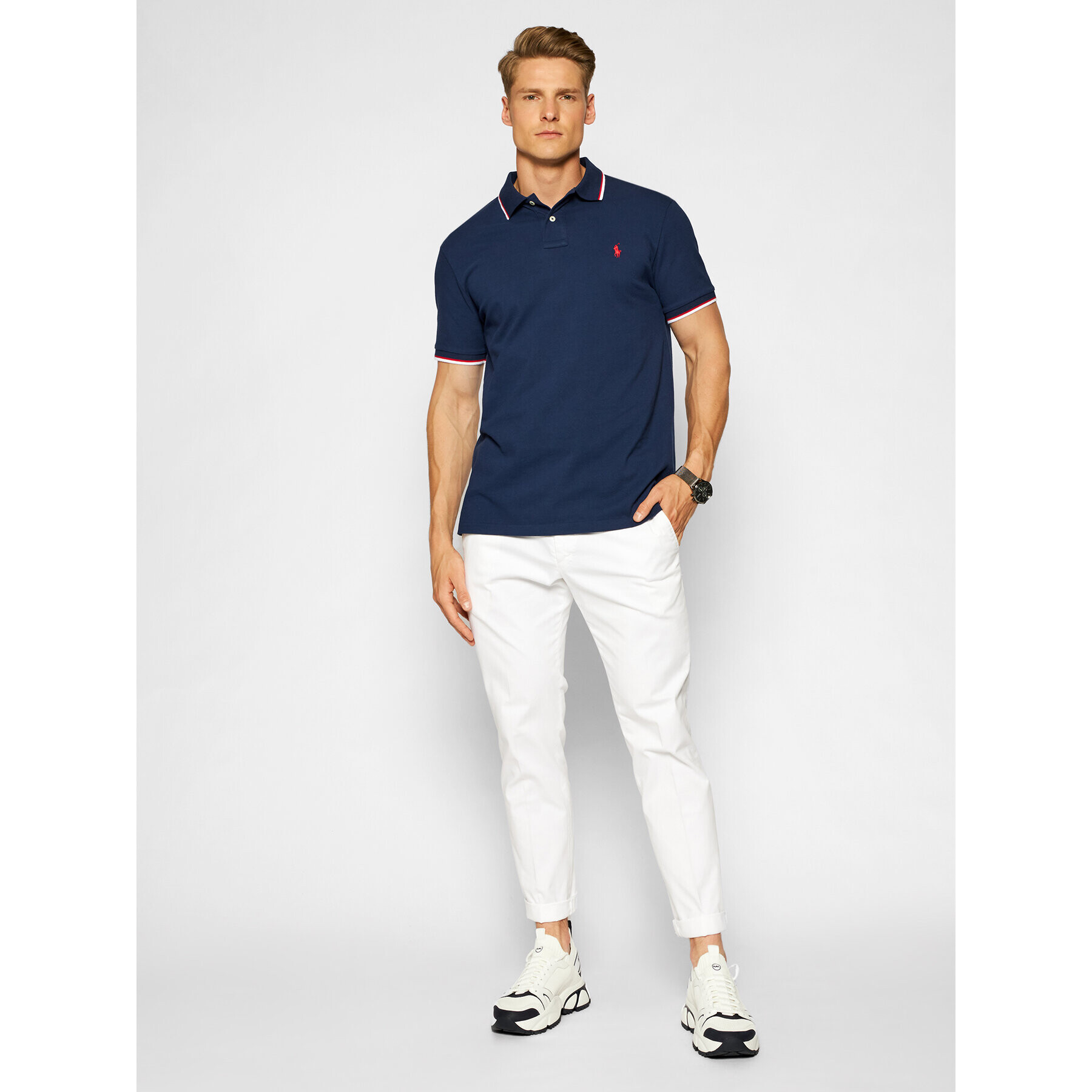 Polo Ralph Lauren Tricou polo Classics 710842621003 Bleumarin Slim Fit - Pled.ro