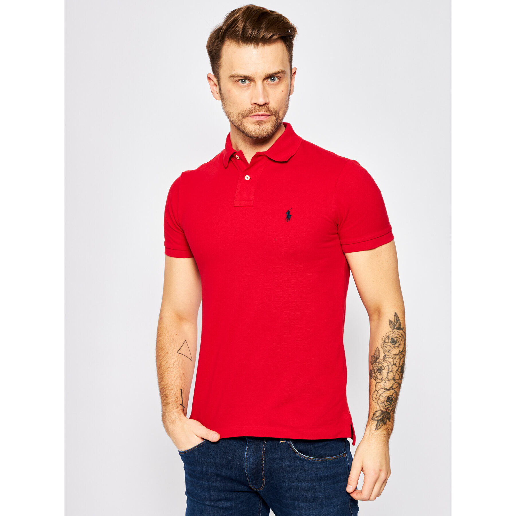 Polo Ralph Lauren Tricou polo Core Replen 710548797 Roșu Slim Fit - Pled.ro