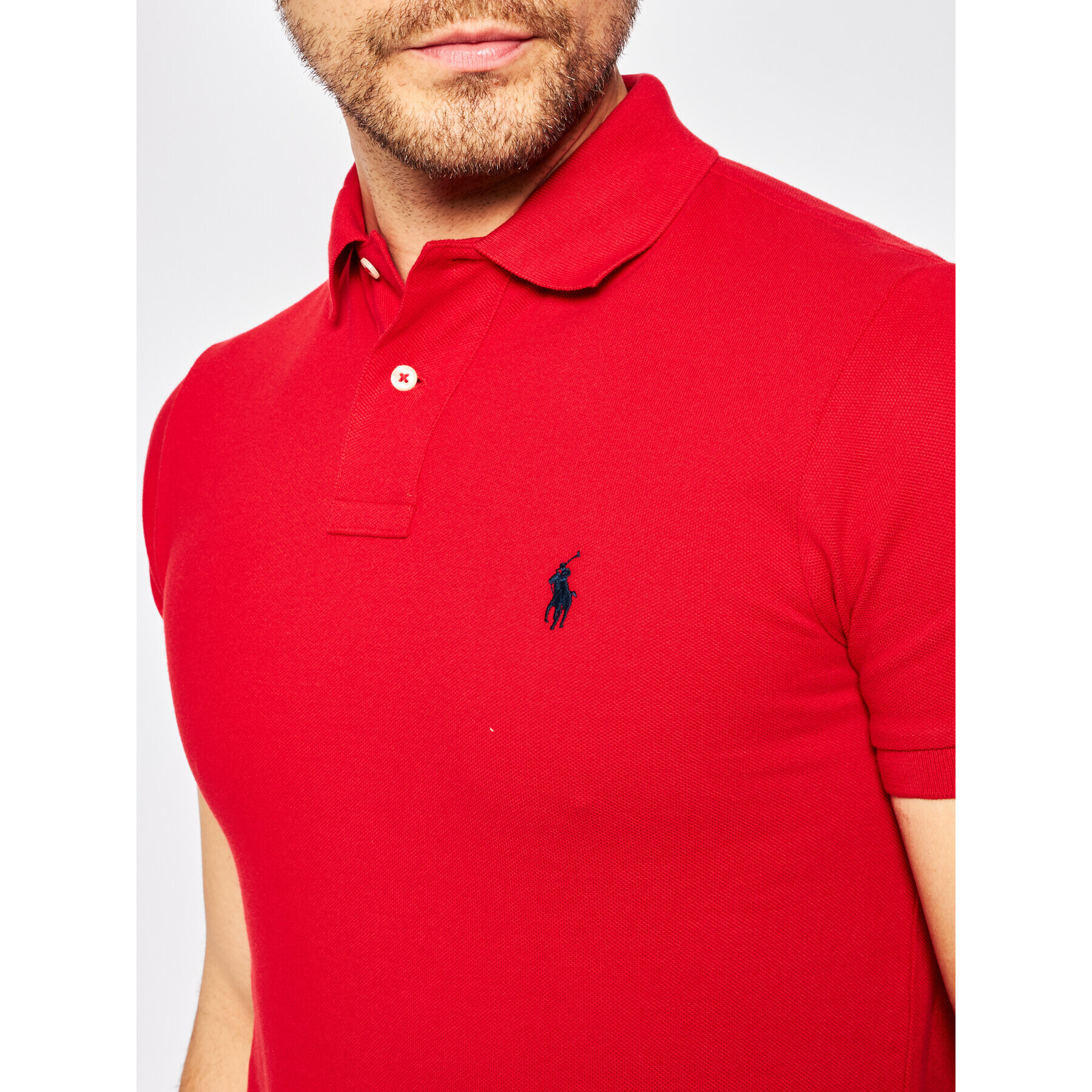 Polo Ralph Lauren Tricou polo Core Replen 710548797 Roșu Slim Fit - Pled.ro