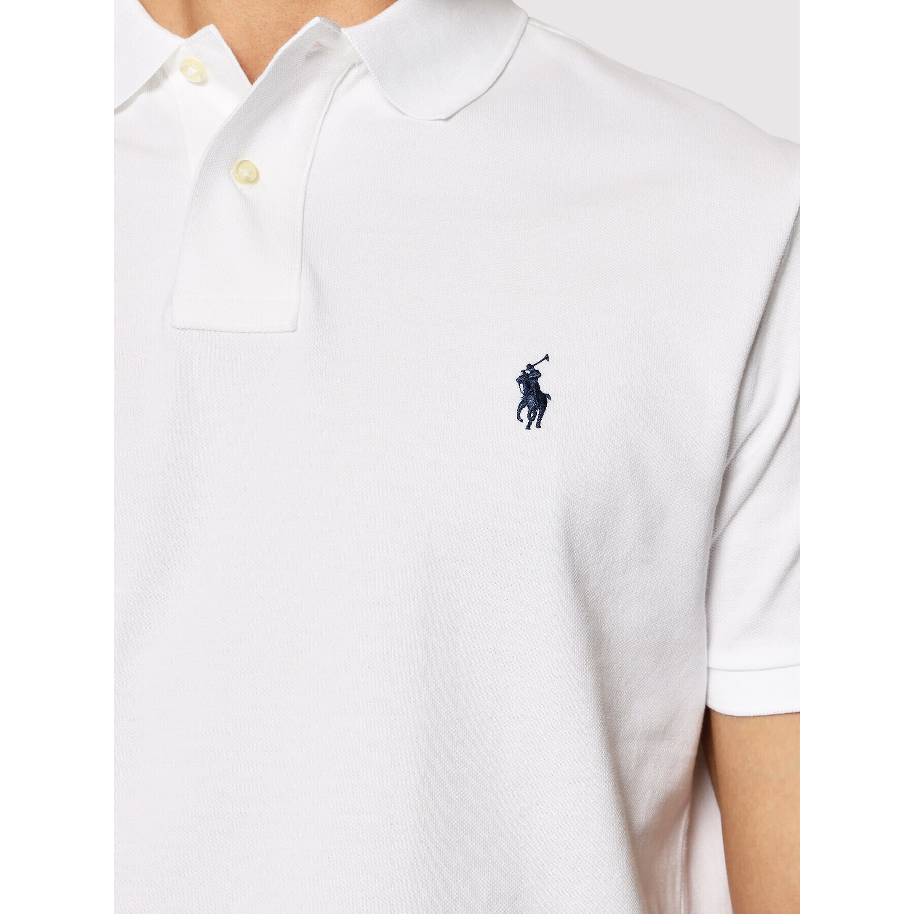 Polo Ralph Lauren Tricou polo Core Replen 710666998 Alb Custom Slim Fit - Pled.ro