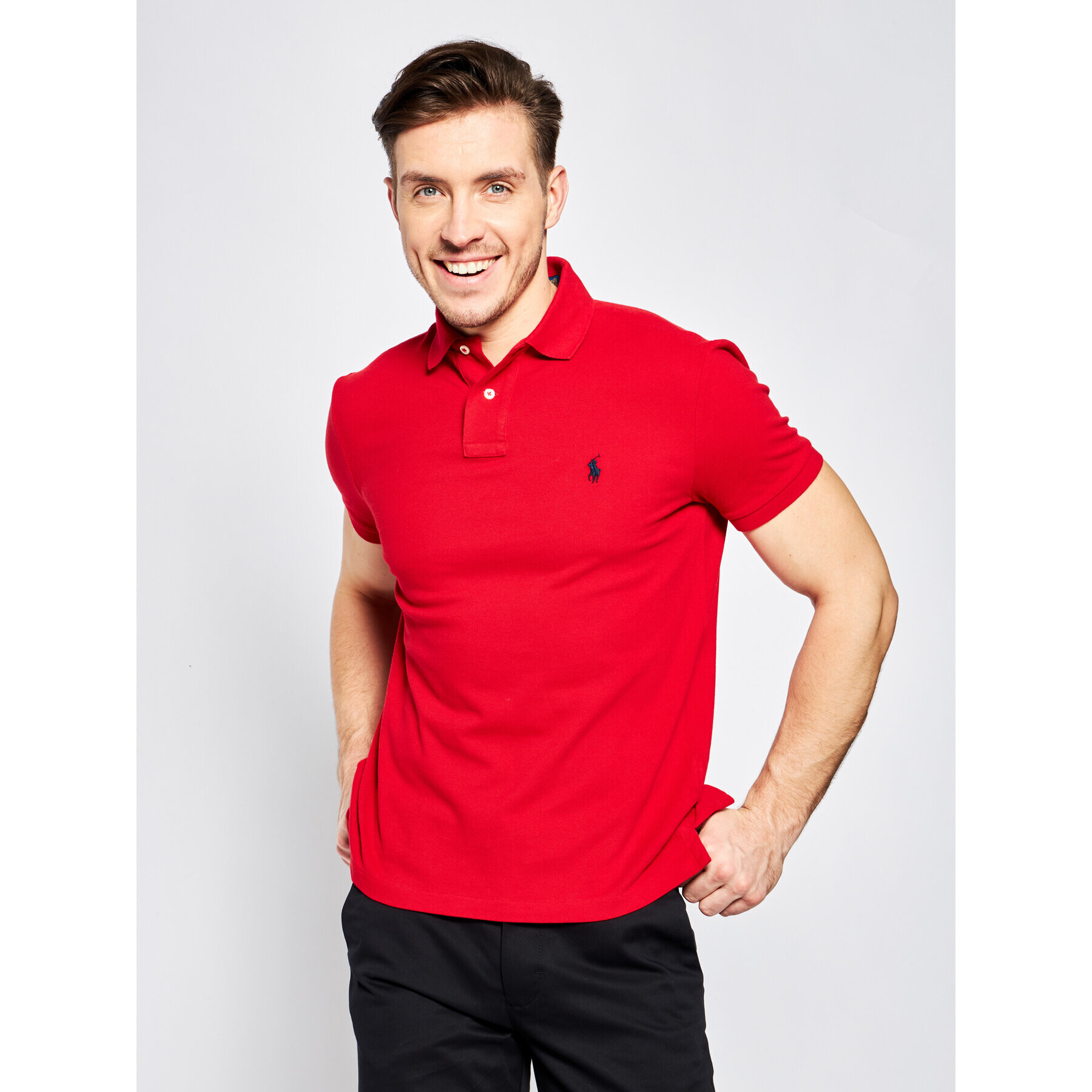 Polo Ralph Lauren Tricou polo Core Replen 710666998 Roșu Custom Slim Fit - Pled.ro