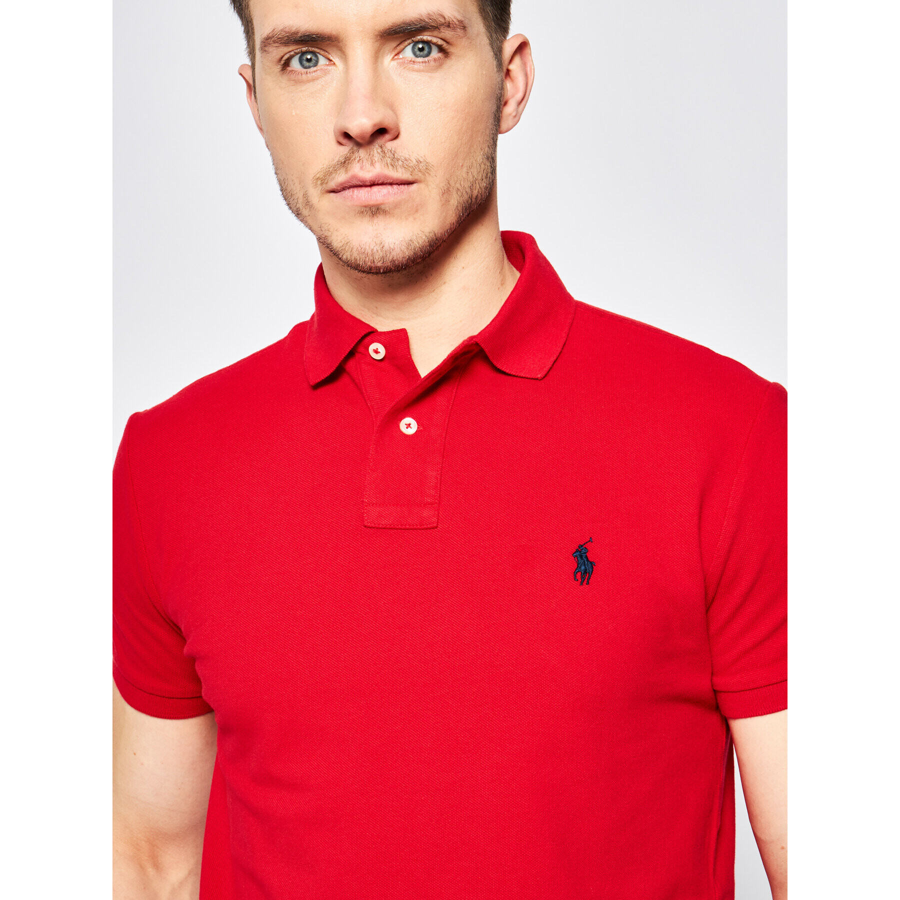 Polo Ralph Lauren Tricou polo Core Replen 710666998 Roșu Custom Slim Fit - Pled.ro