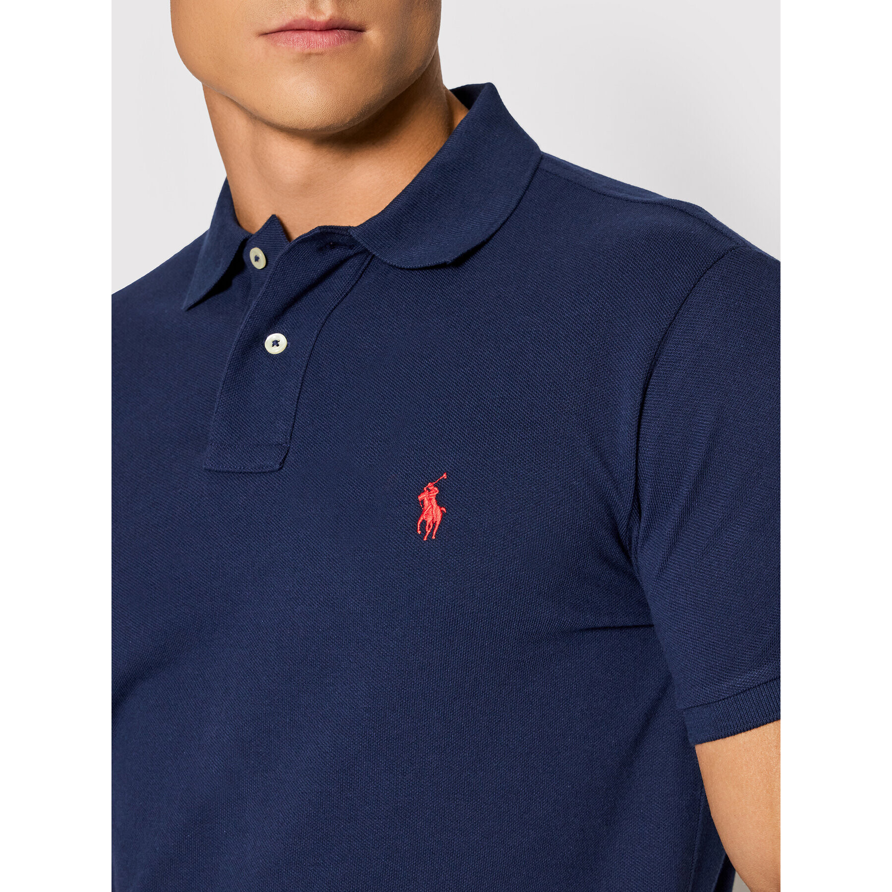 Polo Ralph Lauren Tricou polo Core Replen 710782592 Bleumarin Custom Slim Fit - Pled.ro