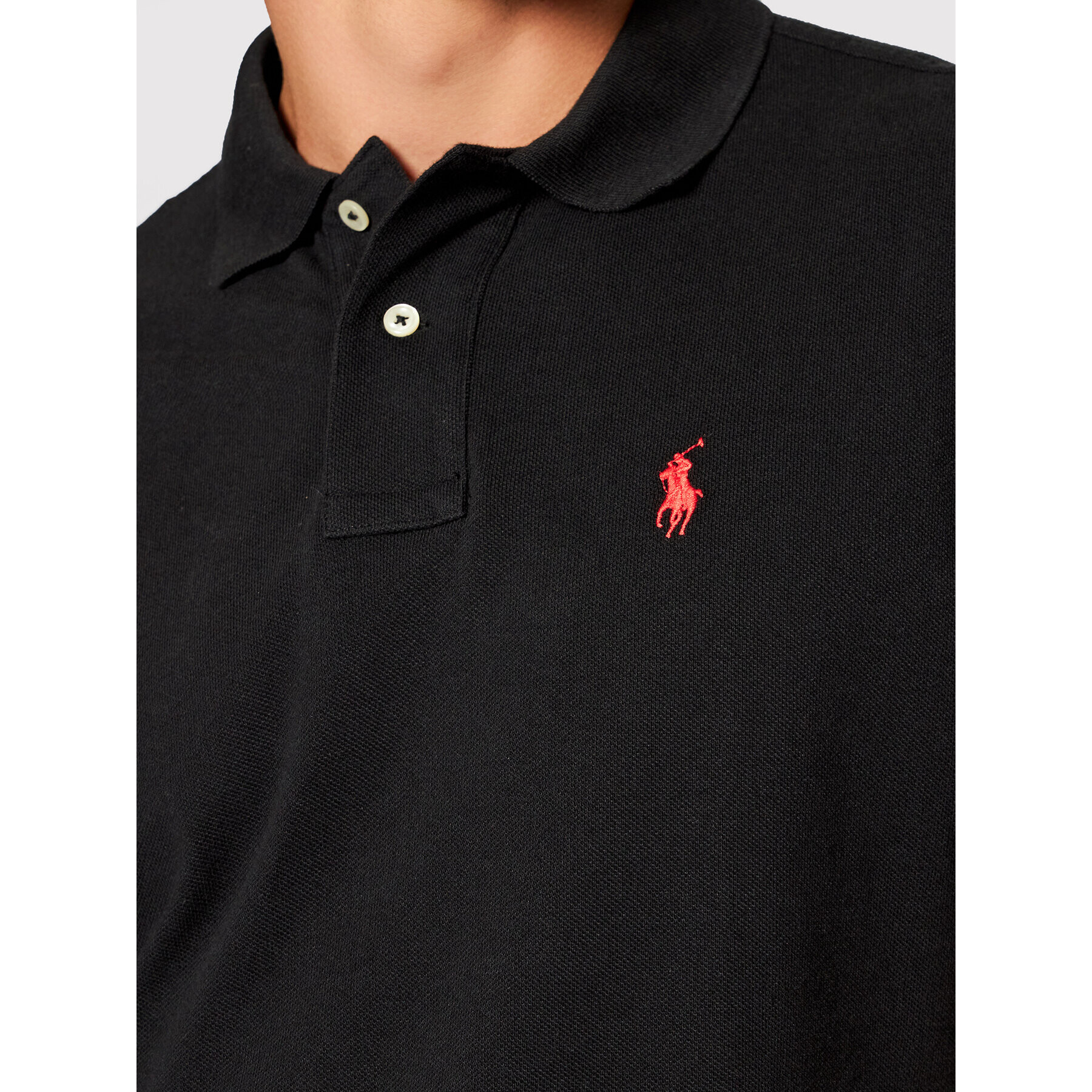 Polo Ralph Lauren Tricou polo Core Replen 710782592 Negru Custom Slim Fit - Pled.ro