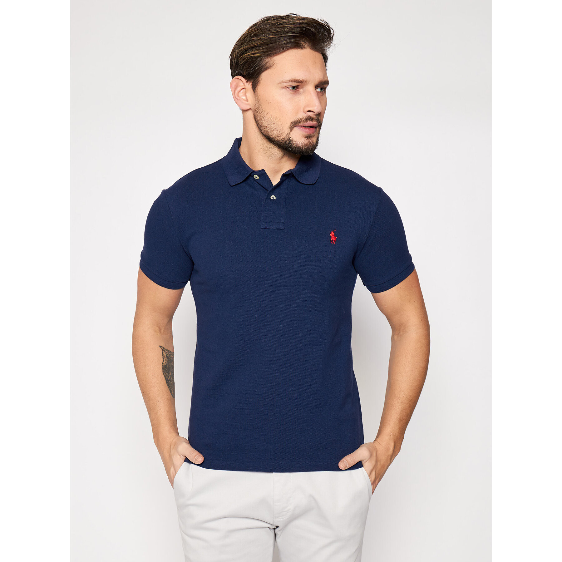 Polo Ralph Lauren Tricou polo Core Replen 710795080 Bleumarin Slim Fit - Pled.ro