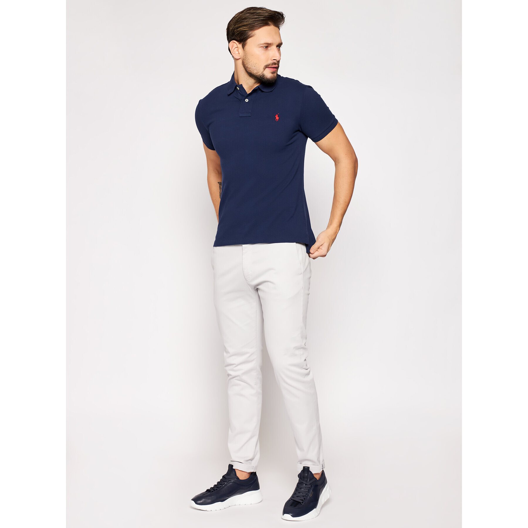 Polo Ralph Lauren Tricou polo Core Replen 710795080 Bleumarin Slim Fit - Pled.ro