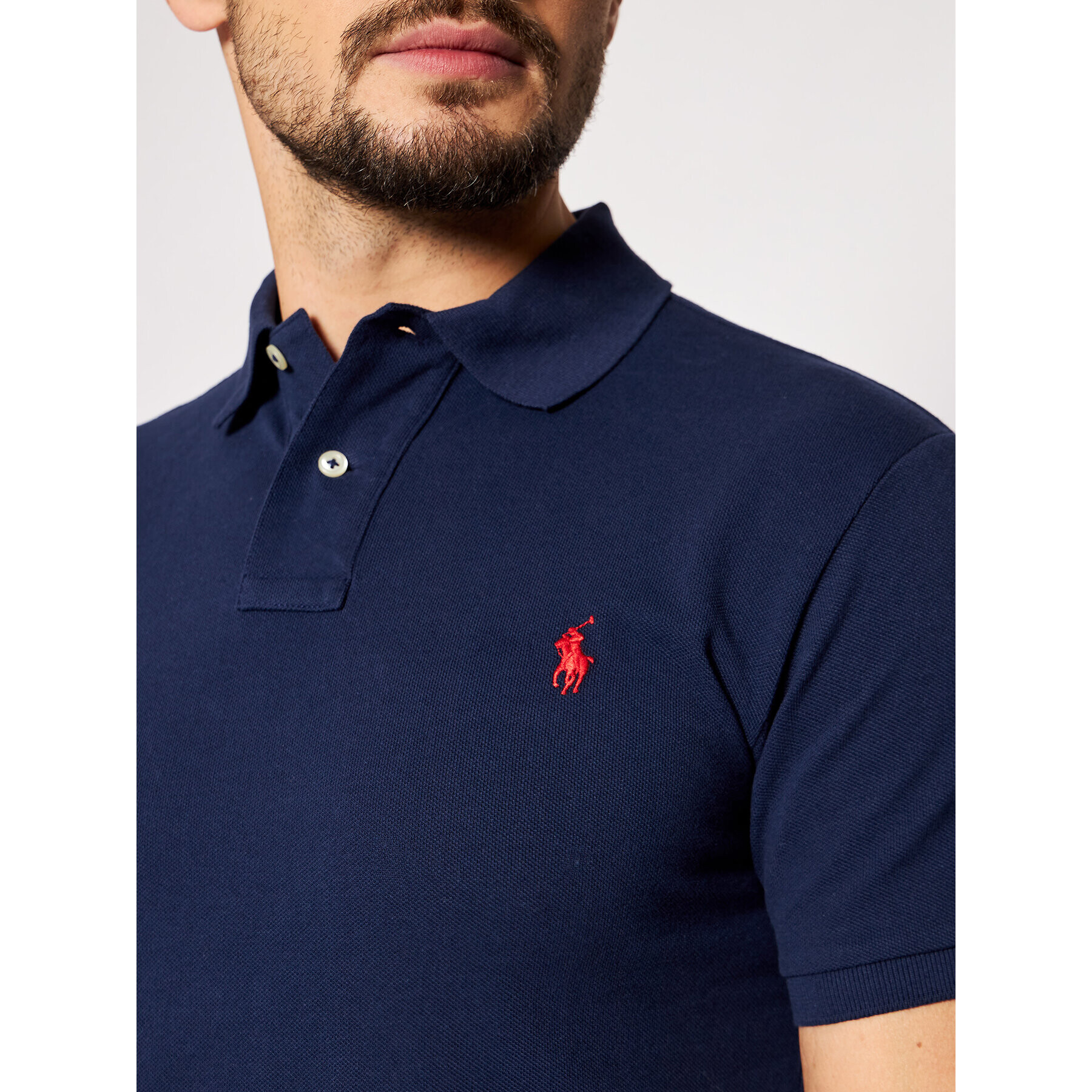 Polo Ralph Lauren Tricou polo Core Replen 710795080 Bleumarin Slim Fit - Pled.ro