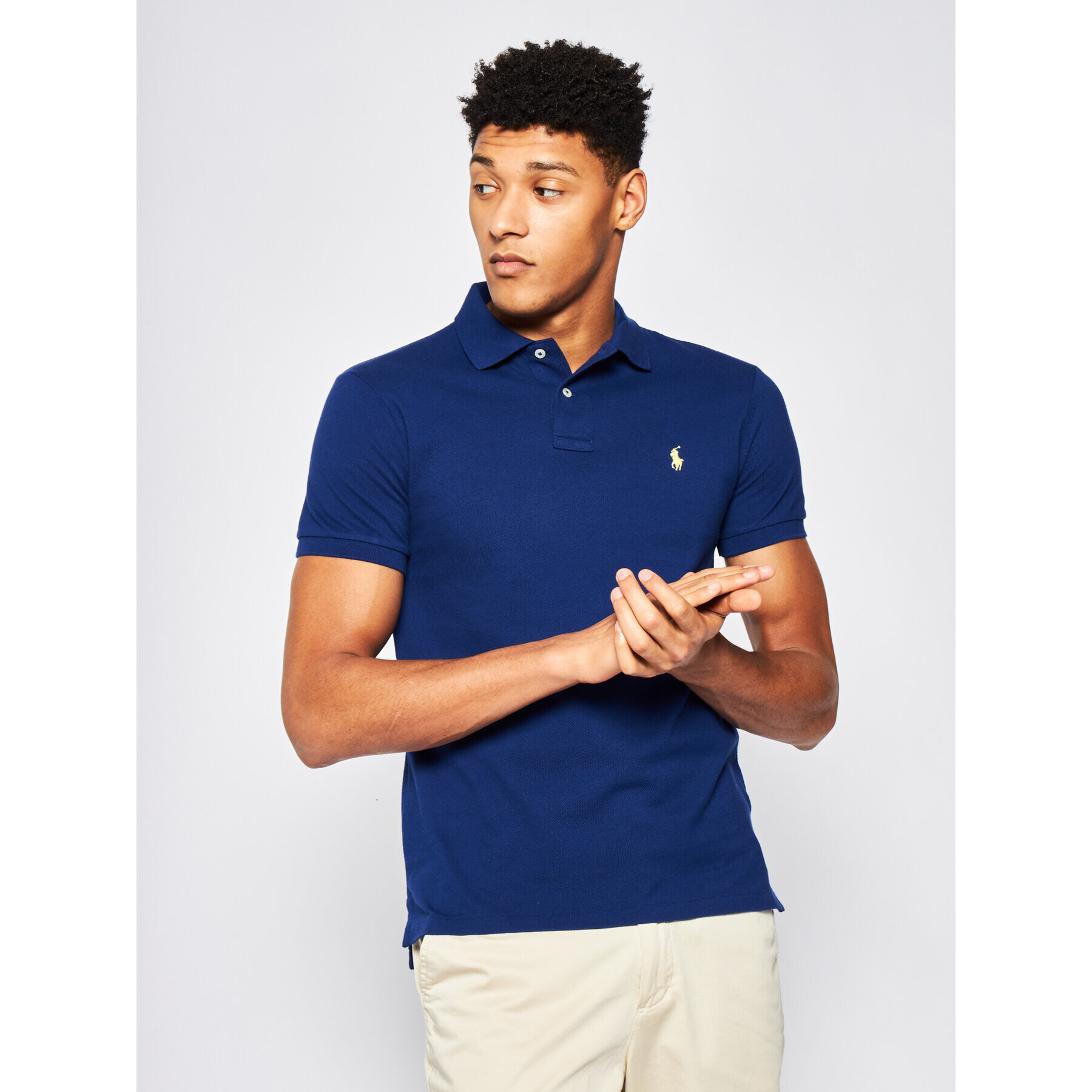 Polo Ralph Lauren Tricou polo Core Replen 710795080 Bleumarin Slim Fit - Pled.ro