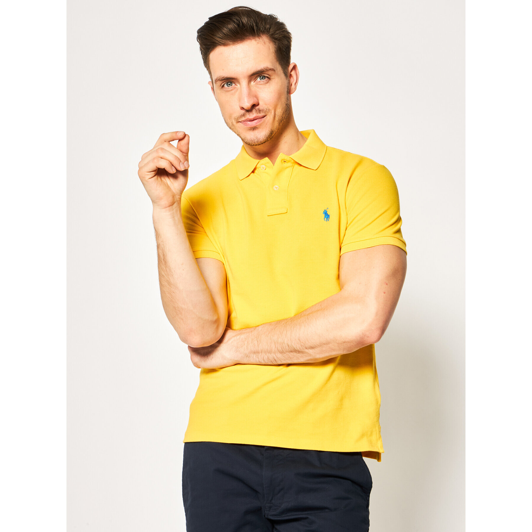 Polo Ralph Lauren Tricou polo Core Replen 710795080 Galben Slim Fit - Pled.ro