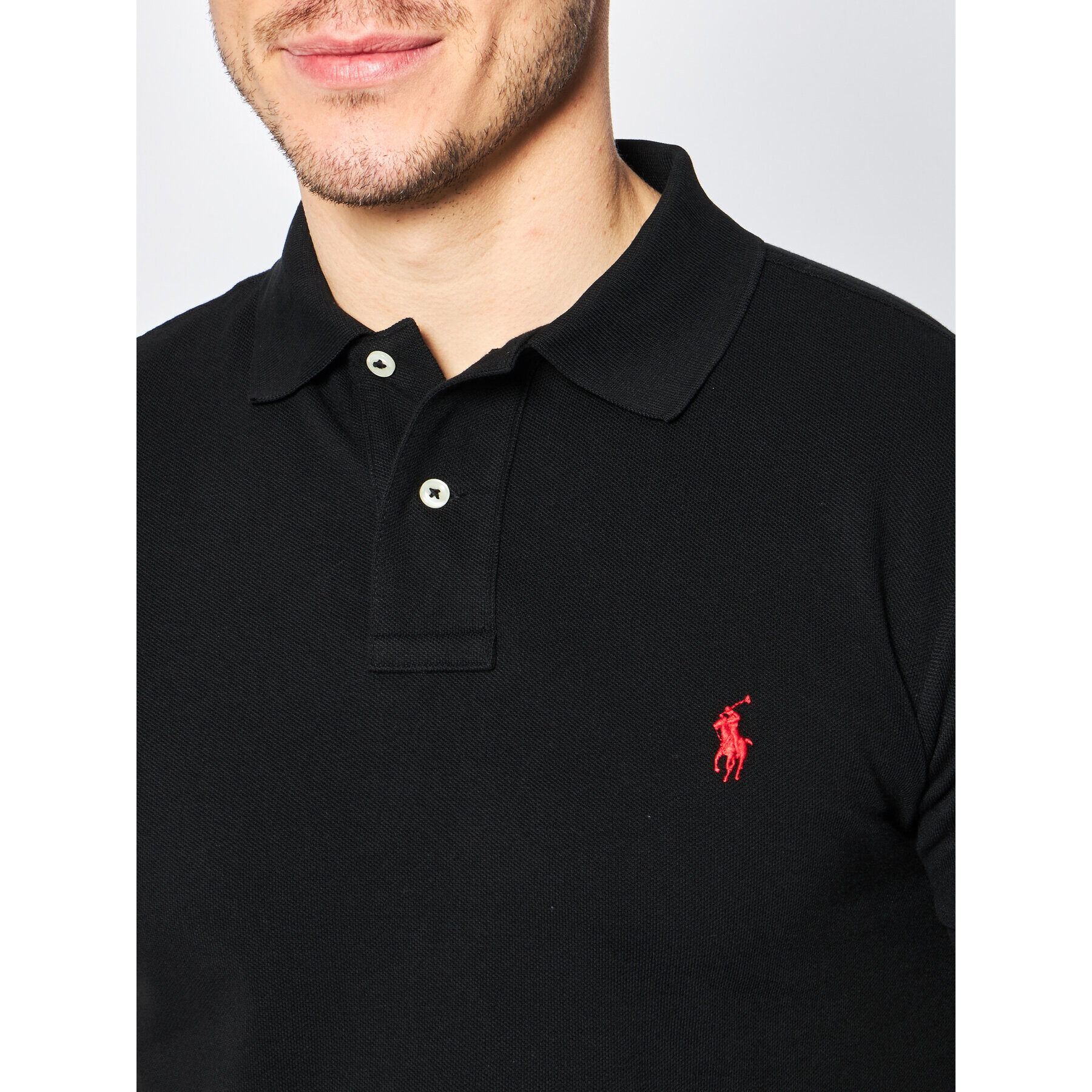 Polo Ralph Lauren Tricou polo Core Replen 710795080 Negru Slim Fit - Pled.ro