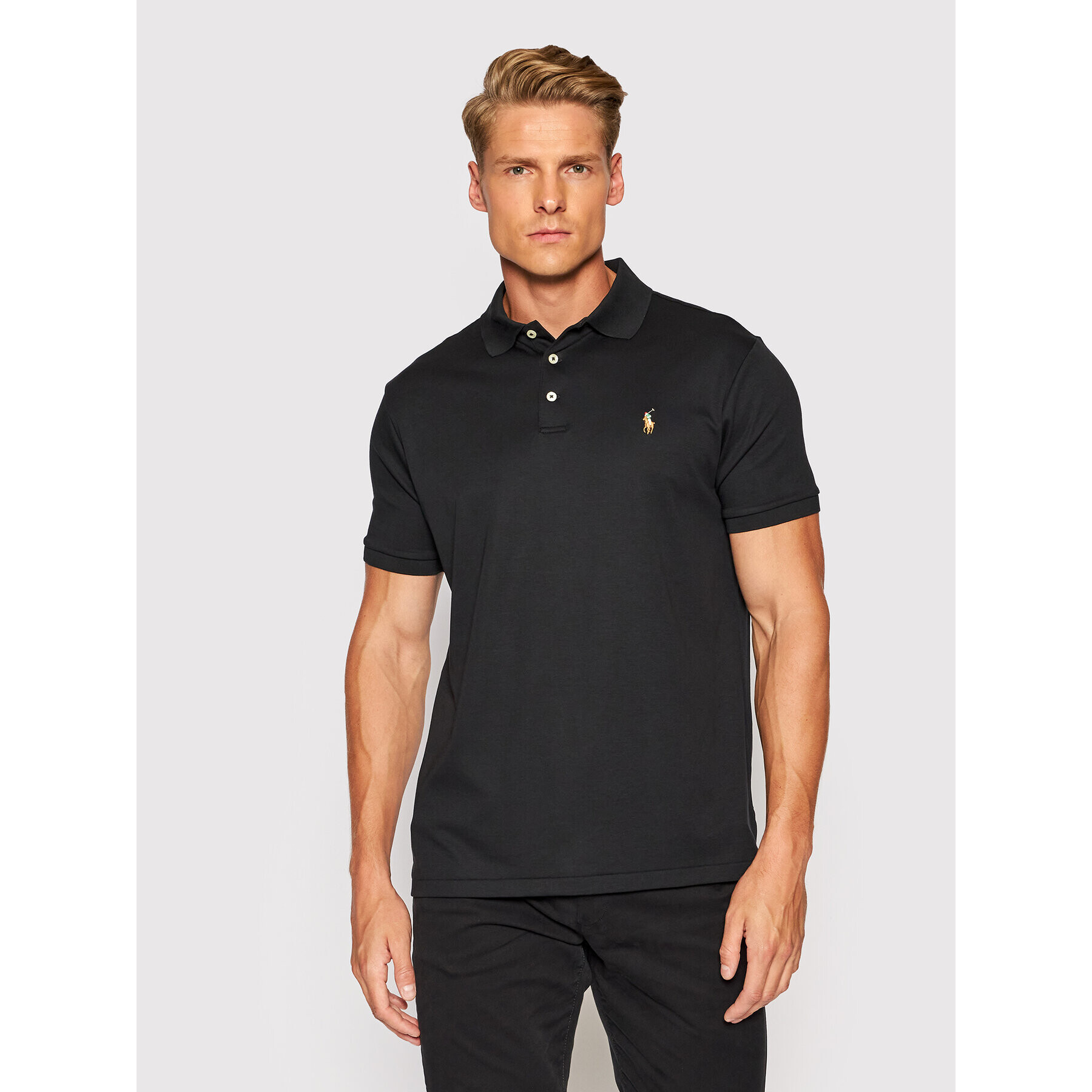 Polo Ralph Lauren Tricou polo Ssl 710713130001 Negru Slim Fit - Pled.ro