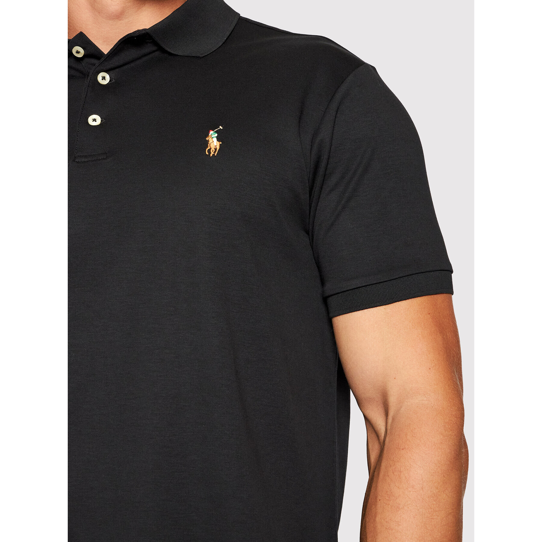 Polo Ralph Lauren Tricou polo Ssl 710713130001 Negru Slim Fit - Pled.ro