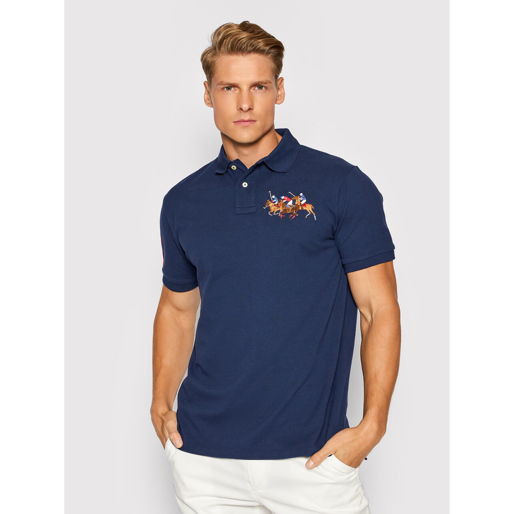 Polo Ralph Lauren Tricou polo Ssl 710814437003 Bleumarin Slim Fit - Pled.ro